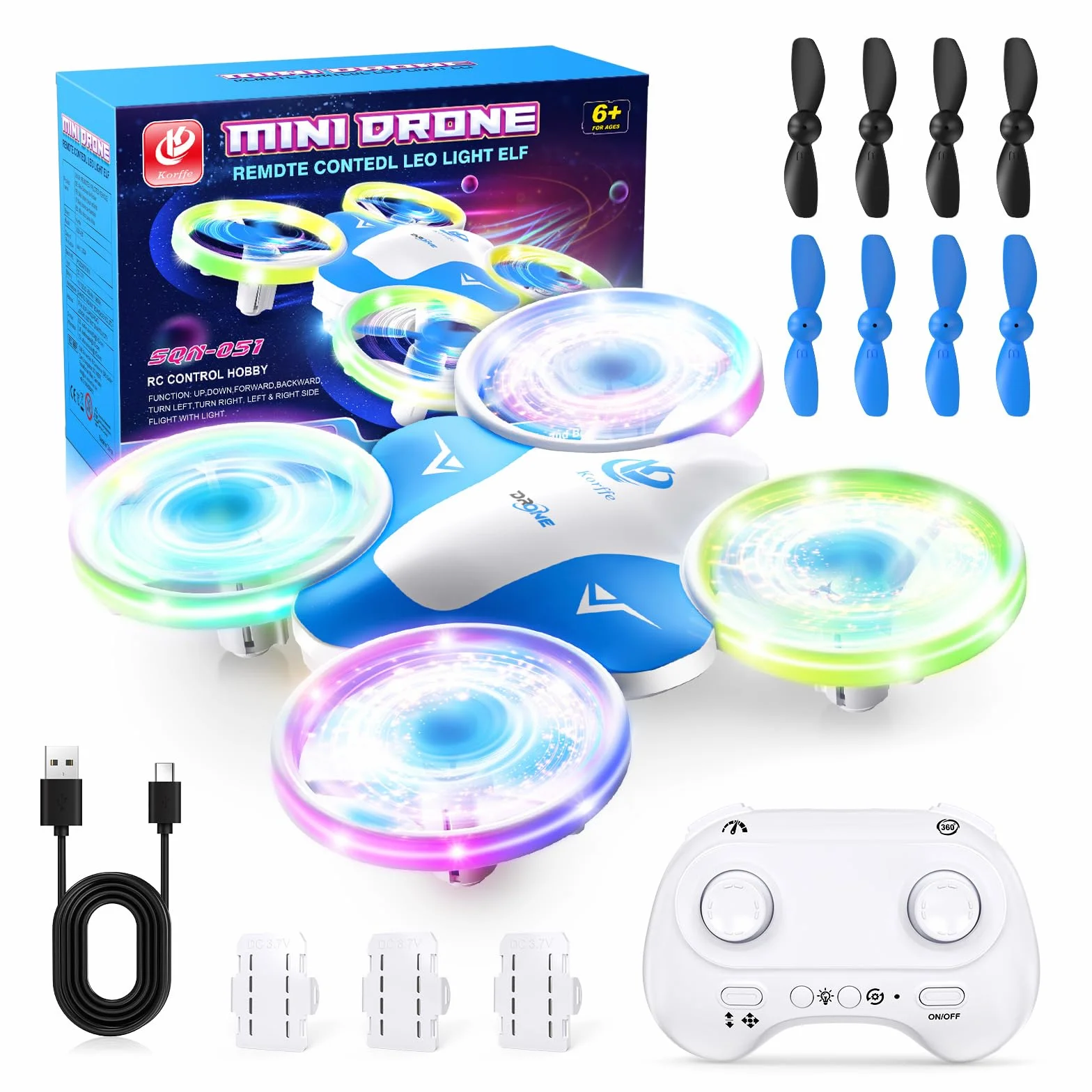 Mini Drone pour Enfants 6-10 Ans, Jouet Avion Télécommandé avec Lumières LED