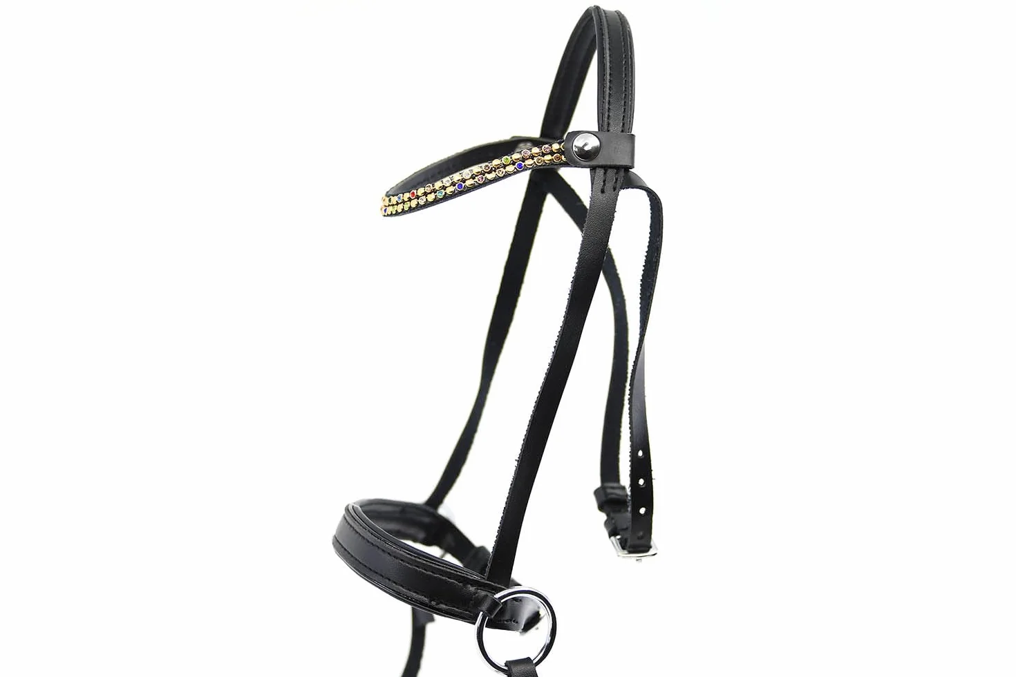 Horse Filet Bridon Strass Noir Taille A3