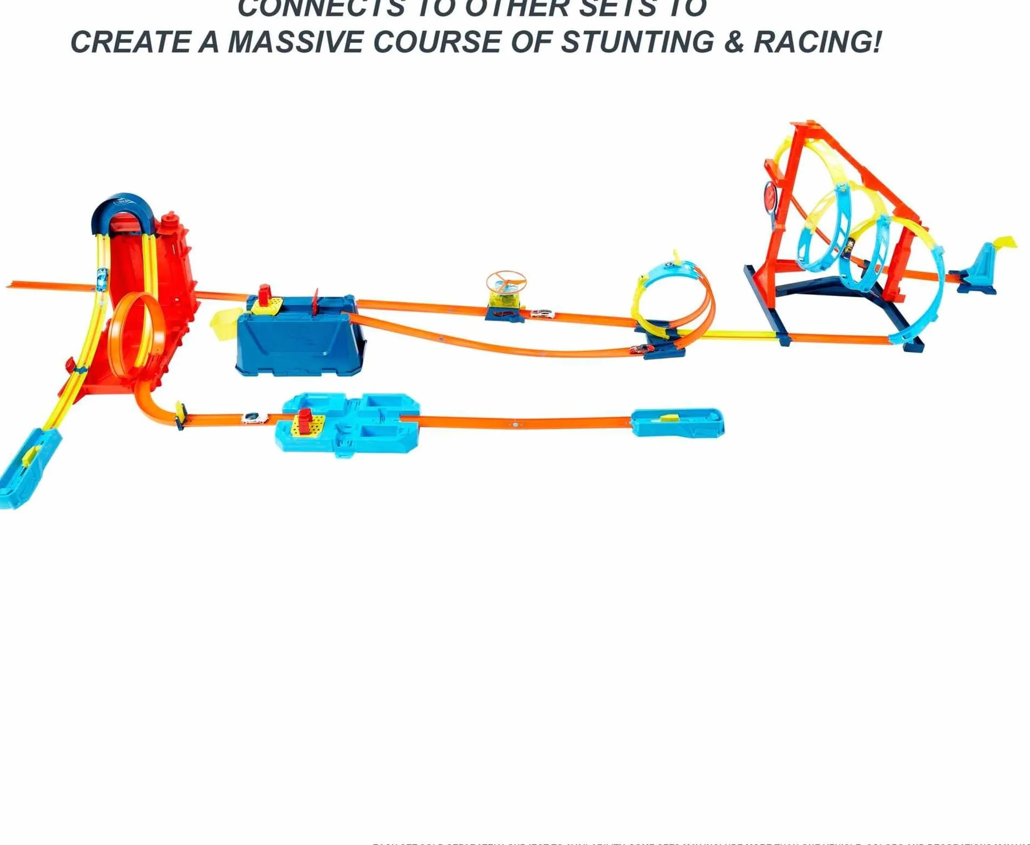 Hot Wheels Track Builder Unlimited Coffret Construction Circuit Petite Voiture Cascades Bidon D’Essence 1 Véhicule Inclus Jouet Enfant HDX78