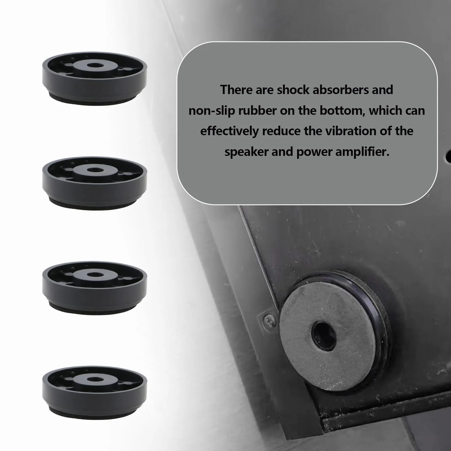 Coussinets d'Amplificateur Pieds Tapis de Sol Audio Protecteur de Sol de Haut-Parleur Absorbeur de Vibrations Noir 10 Pièces