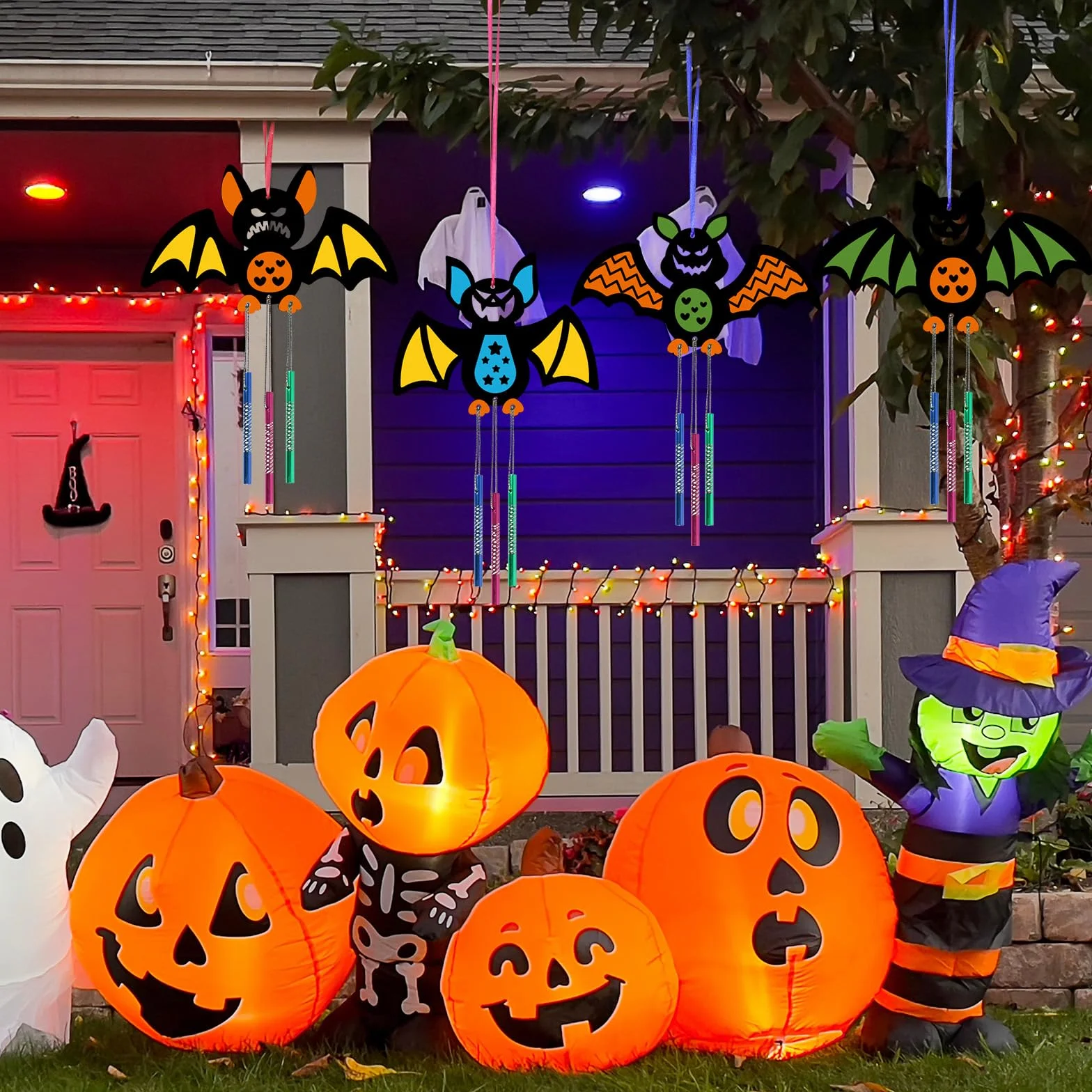 Bricolage Carillons Vent de Chauves-Souris en Bois à Colorer pour Enfants Halloween Activité Manuelle 9 Kits