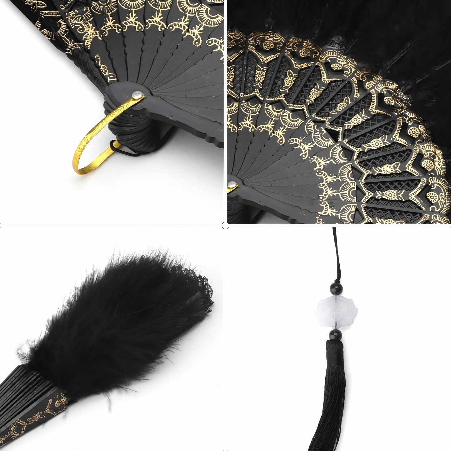 KarnevalsTeufel Boa en plumes noir éventail étole costume carnaval danse mariage