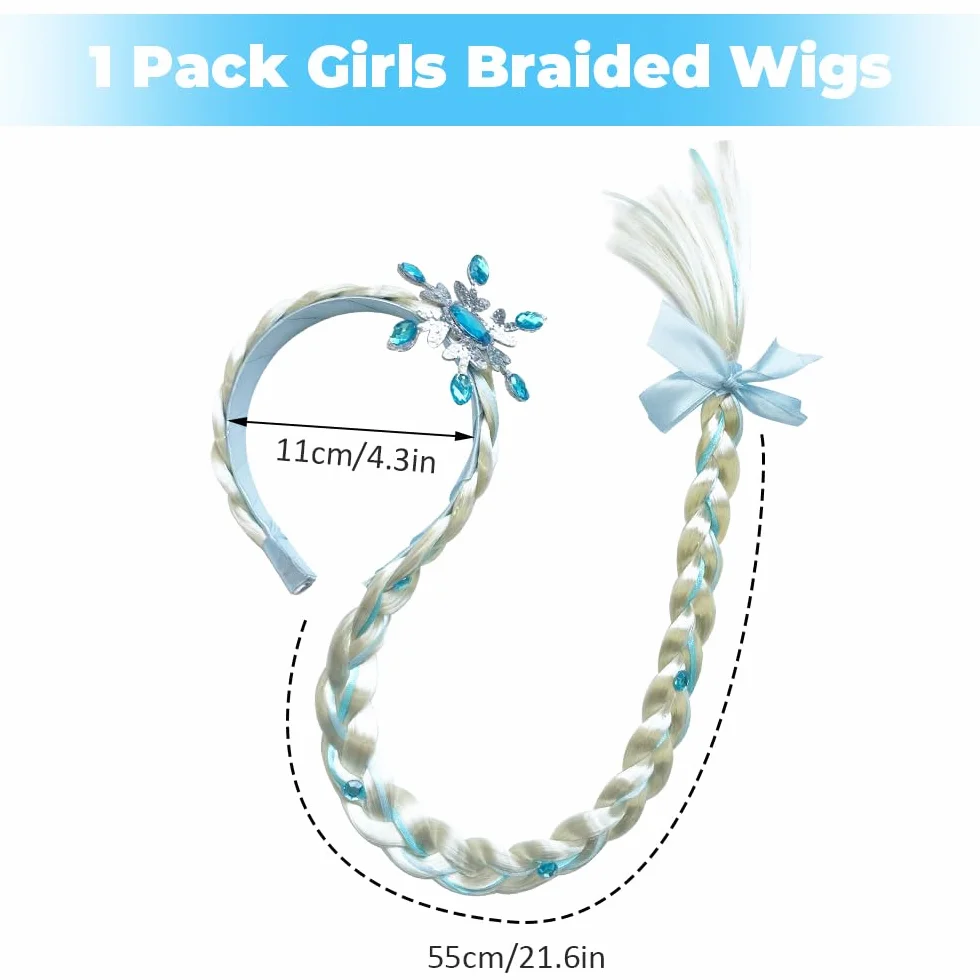 Princesse Tresse Perruque Bandeau Tressé pour Carnaval Halloween Photographie Fêtes Anniversaire Costumes Accessoire Cheveux
