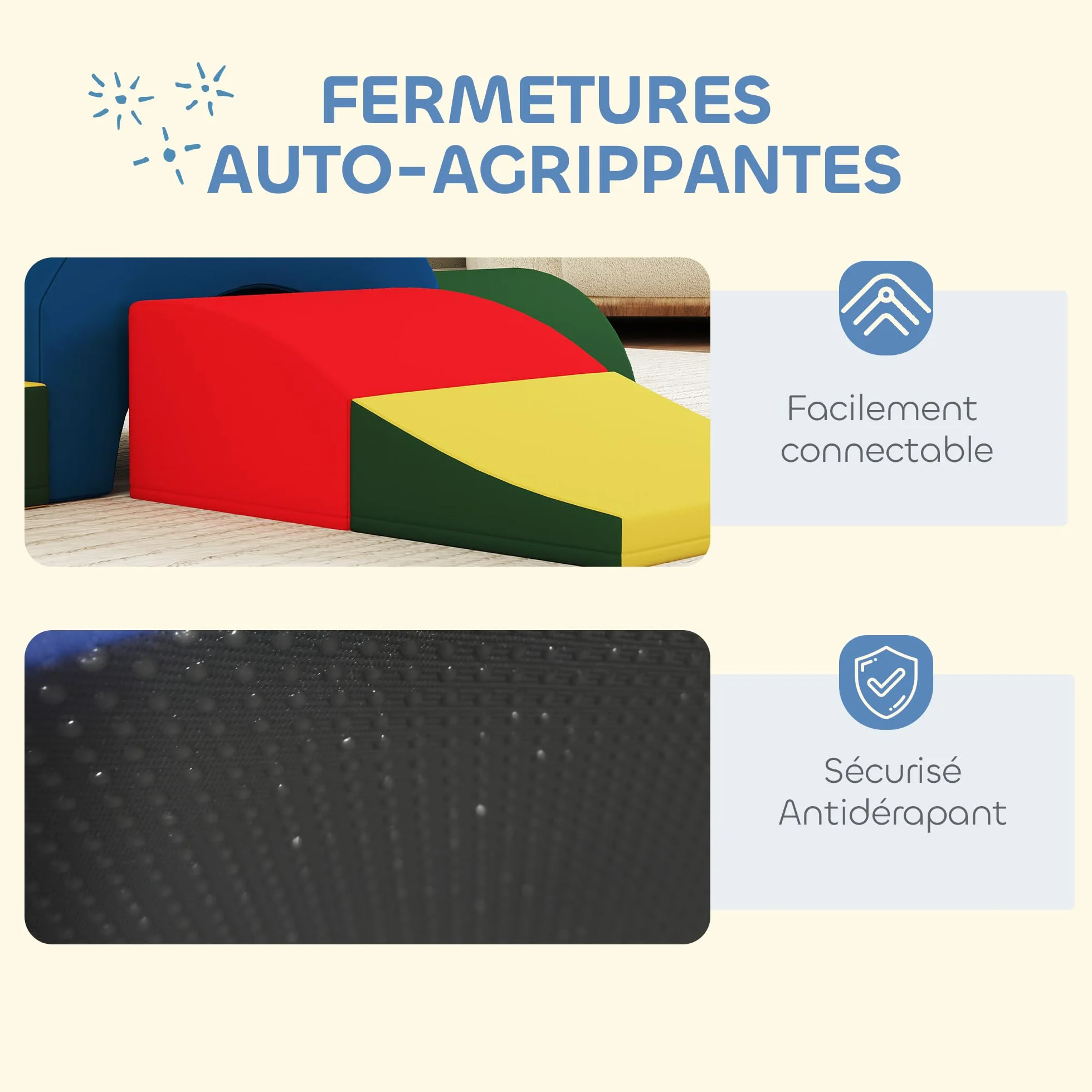 AIYAPLAY Parcours motricité bébé 5PCS, Module motricité en Mousse EVA avec Housse PU, Blocs de Construction, Jouets éducatifs Enfants