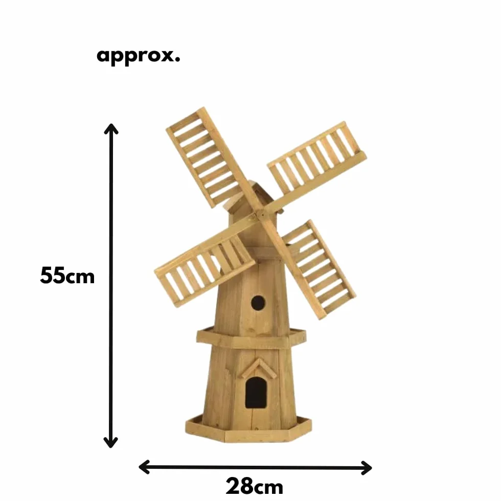 Garden Mile Grand moulin à vent rustique en bois traditionnel autonome 62,5 x 71,1 x 139,7 cm