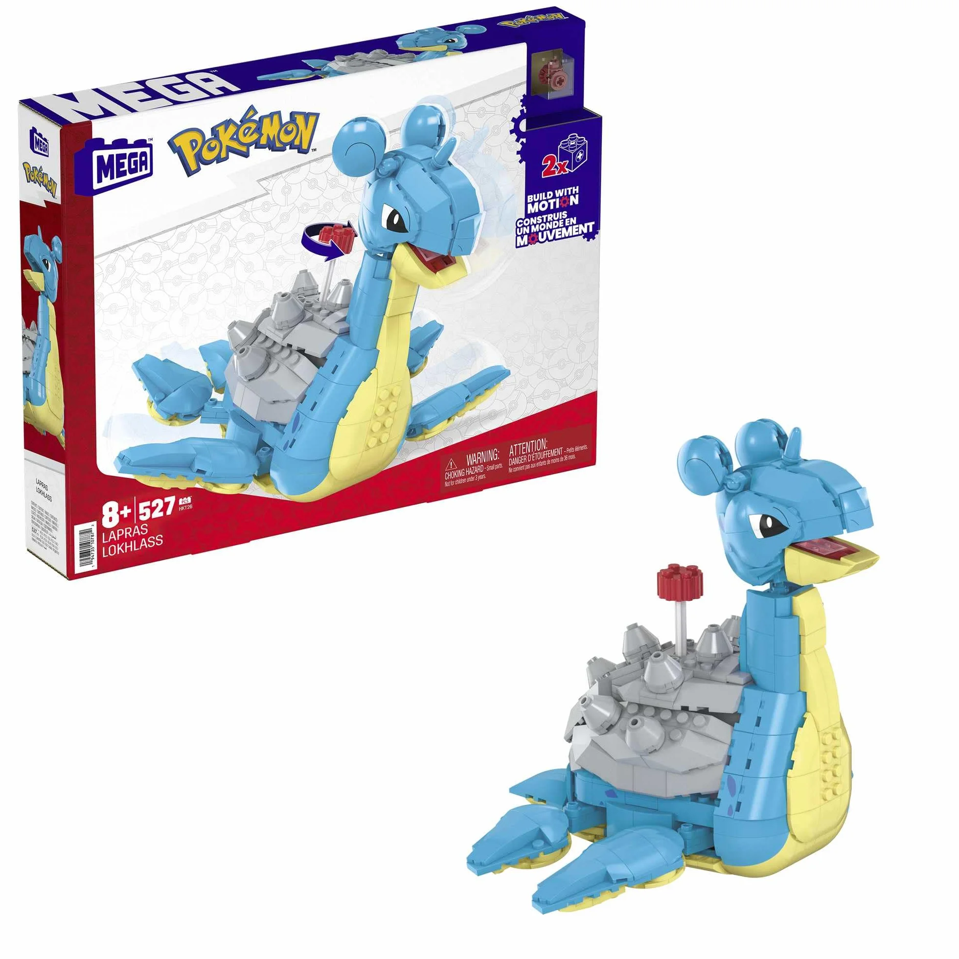 MEGA Pokémon Figurine Action Lokhlass 16 cm Jeu De Briques De Construction 527 Pièces HKT26