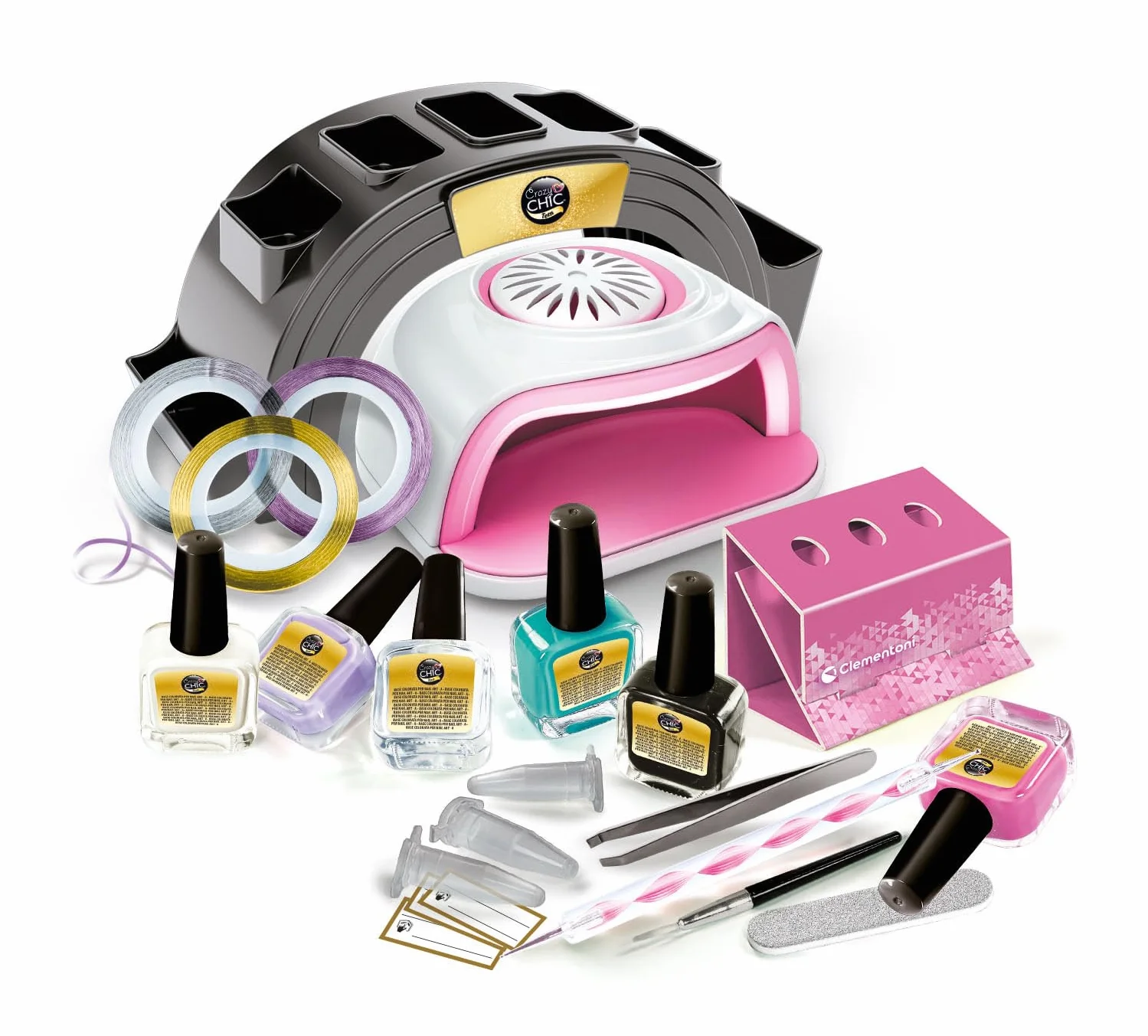 Crazy Chic Passion Nails Coffret Manucure avec Sécheuse à Vernis 9 Ans+