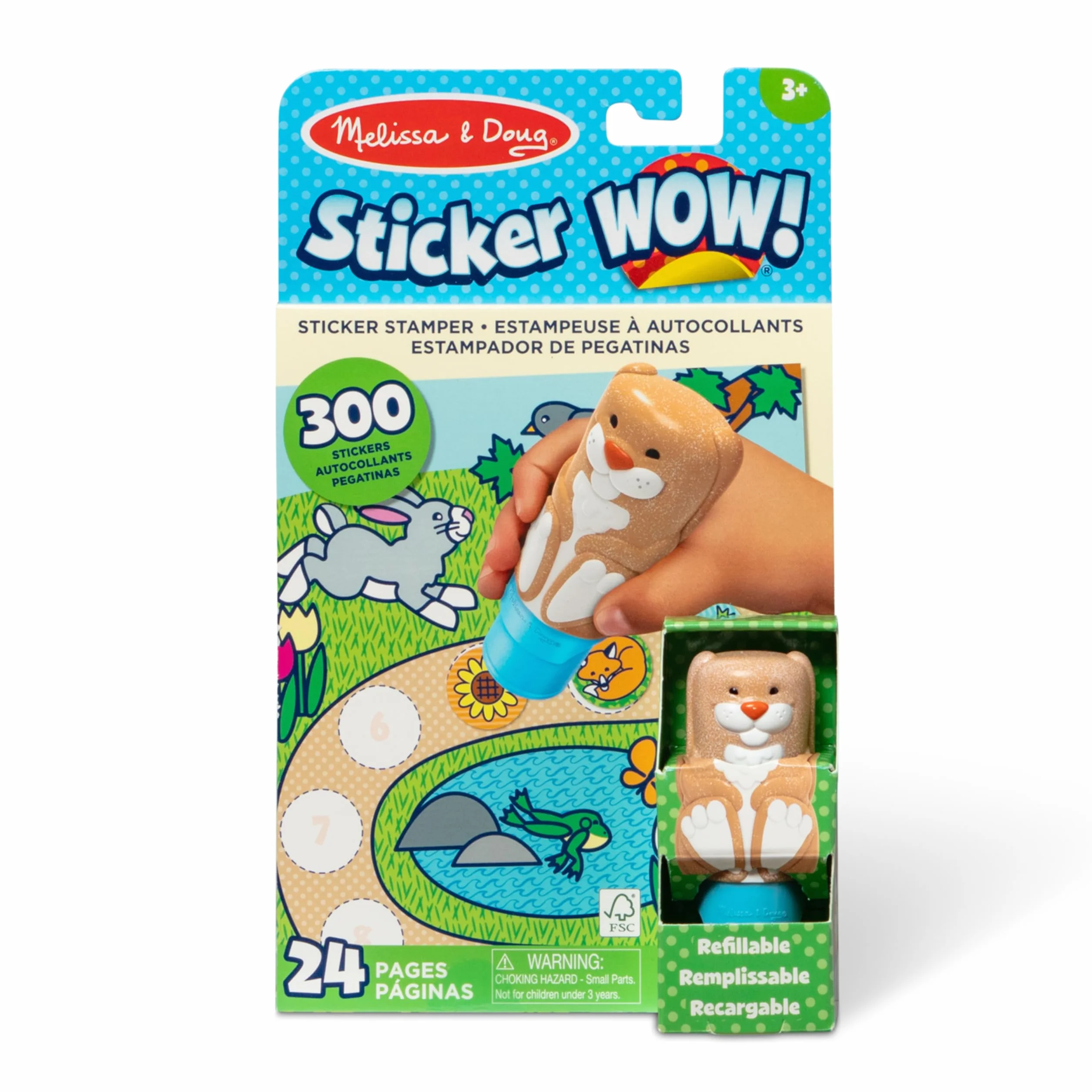 Melissa & Doug Sticker Wow Tamponneuse Lapin Bloc Activités 300 Autocollants Livre Activités Stickers Enfant 3 Ans+