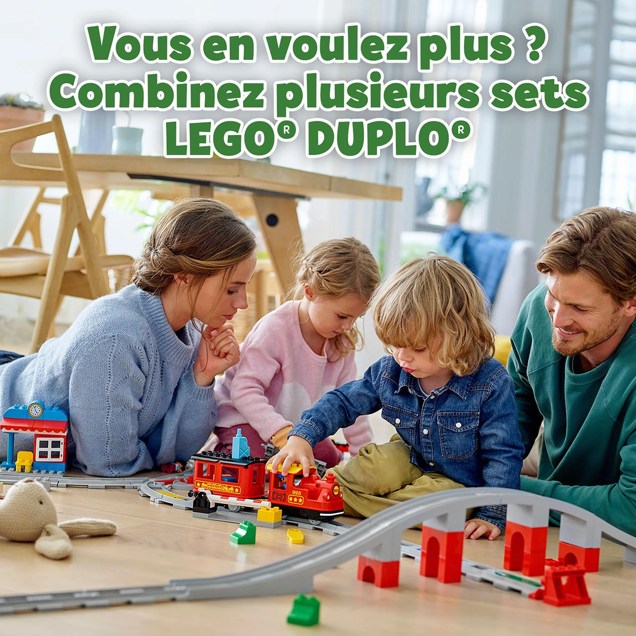 LEGO Duplo 10874 Ma Ville Le Train à Vapeur avec Sons Lumières Rails Télécommande Jouet Locomotive
