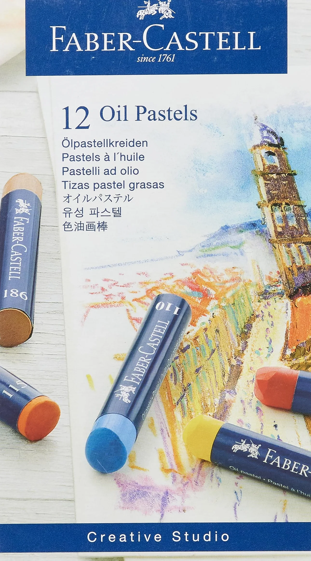 Faber-Castell Lot de 12 Pastels à l'Huile Multicolore