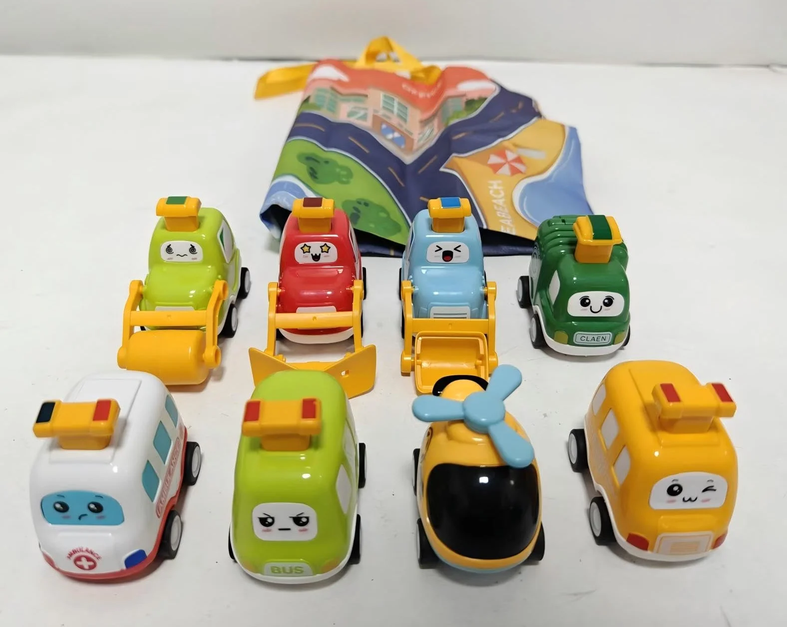 Ensemble de Jouets de Voitures 10 pièces - Voitures à Tirer en Arrière pour Enfants 1 an+