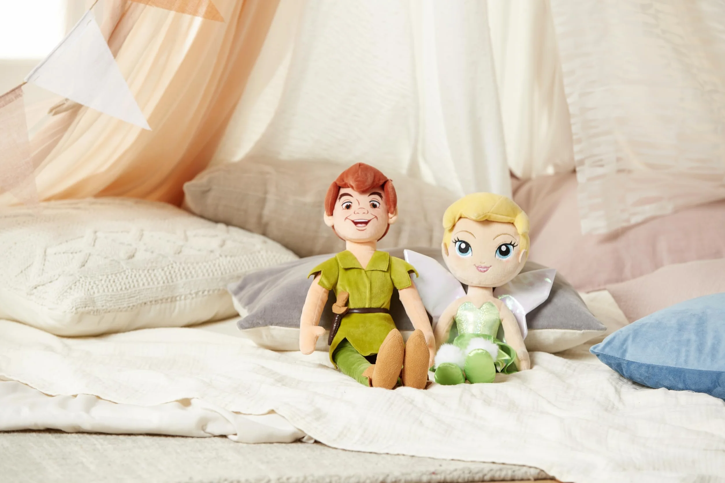 Disney Store Officiel Poupée Peluche Clochette 35 cm Fée Douce Robe Satin Iconique Détails Brodés