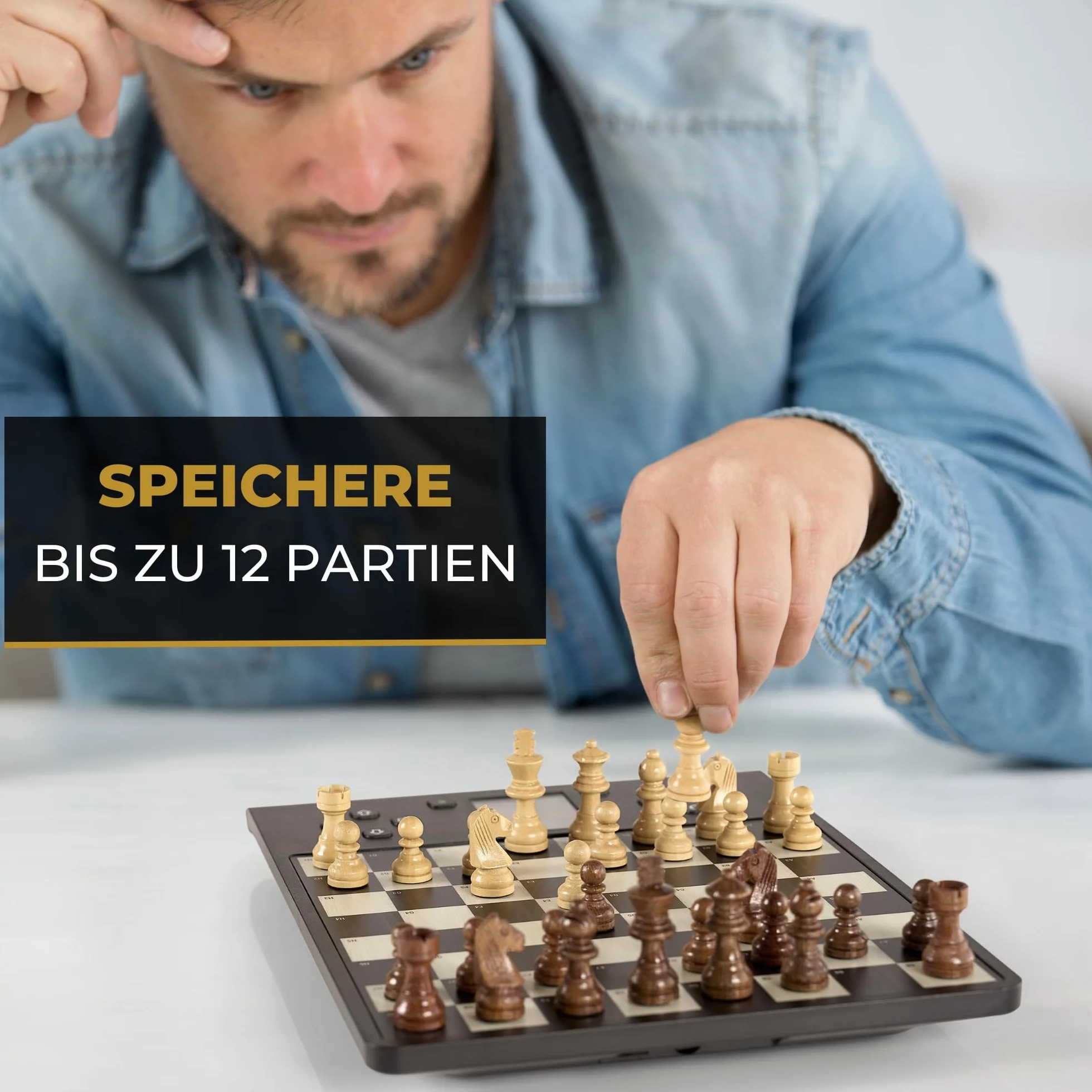 Ordinateur d'échecs MILLENNIUM ChessGenius Pro Wood Edition – Design élégant en Bois avec des pièces en Bois véritable, idéal pour Les Joueurs Amateurs grâce à Ses Fonctions d'apprentissage par IA