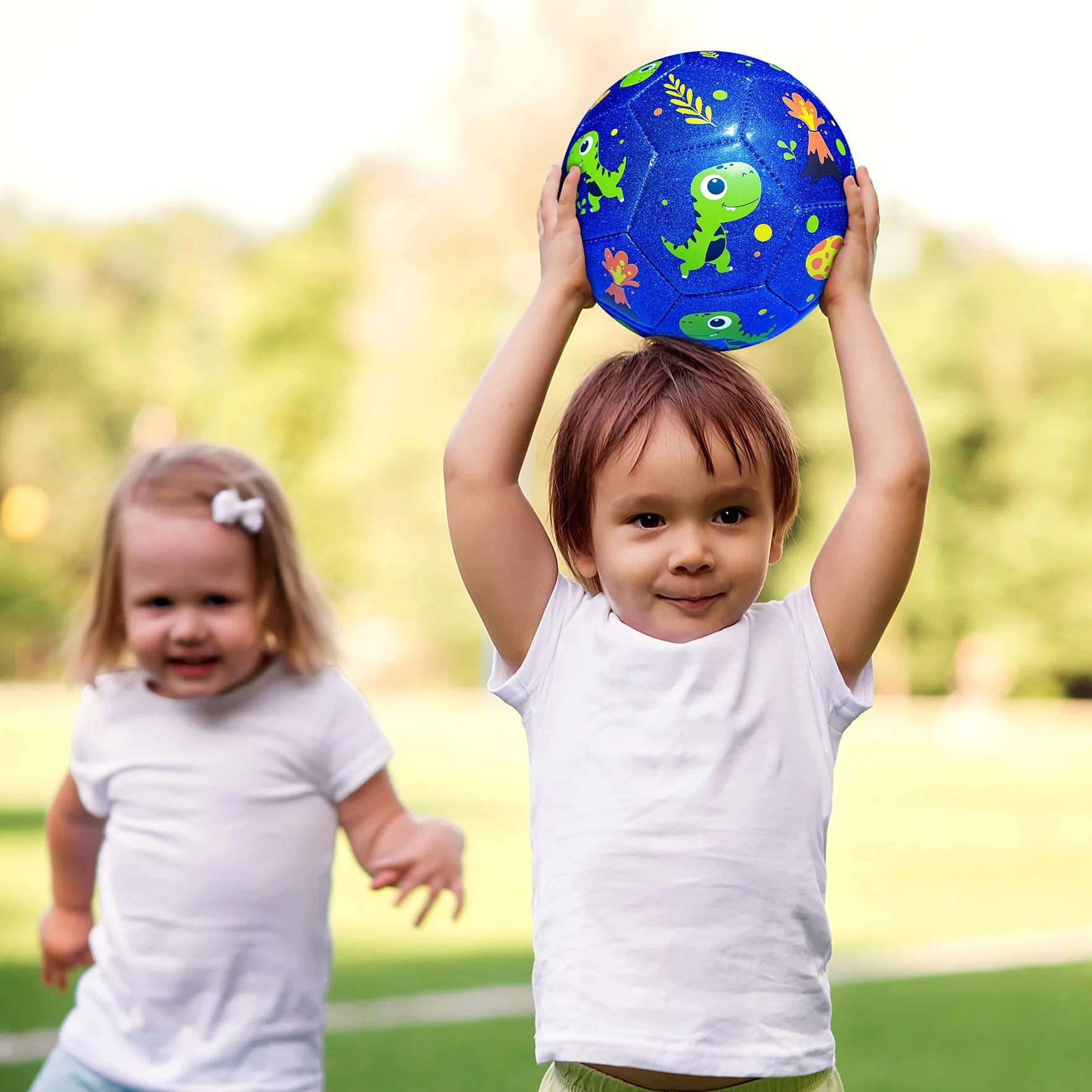 Ballon de Football Taille 2 pour Enfants Dinosaures Cadeau Garçons Filles Extérieur Pelouse 2-6 Ans