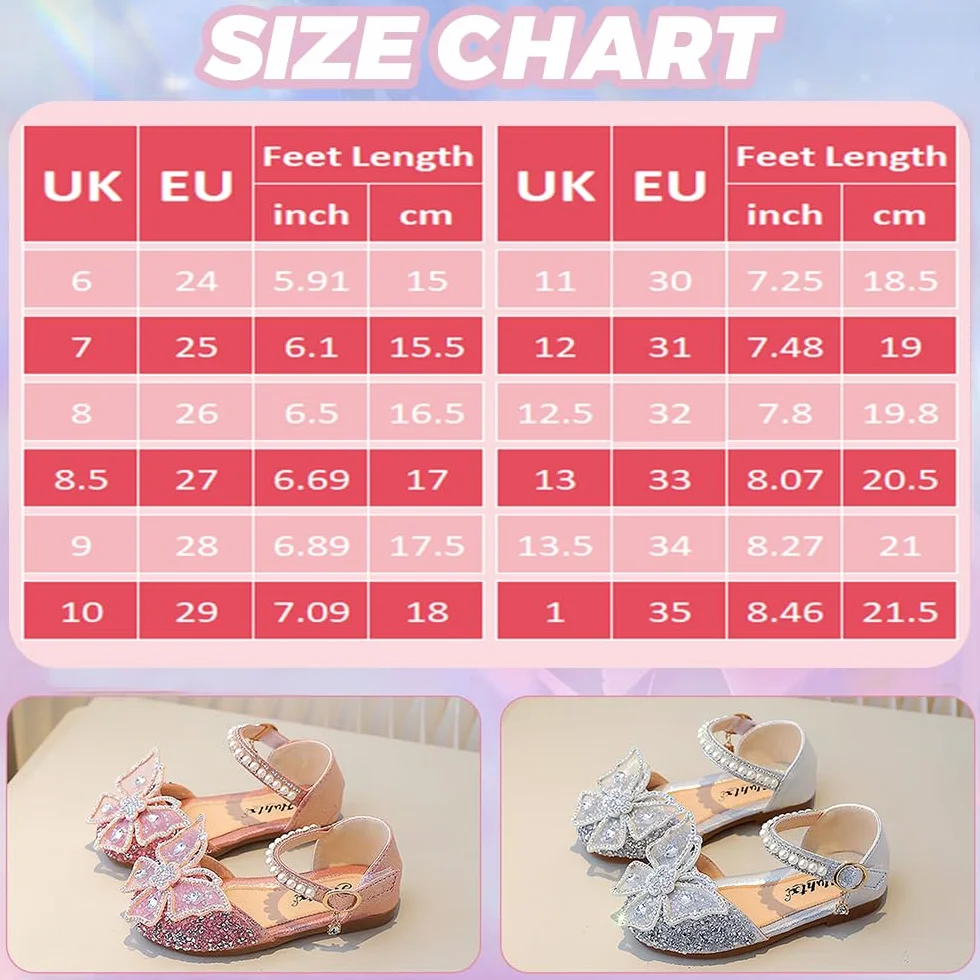 Chaussures de Princesse pour Filles Paillettes Reine Déguisement Scintillantes Fêtes Noël Anniversaire Carnaval Cosplay