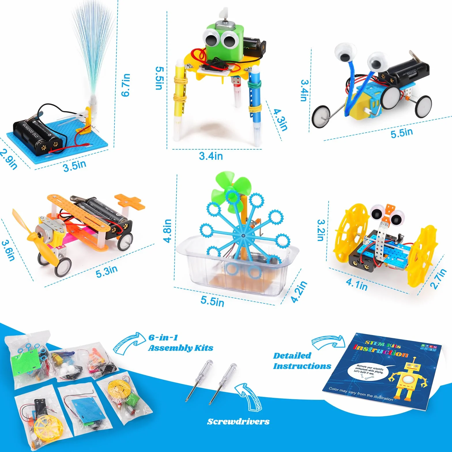 Kit Expériences Scientifiques Enfants 6-10 Ans, Robot Jouet Construction Bricolage Éducatif STEM Garçons Fille Cadeau