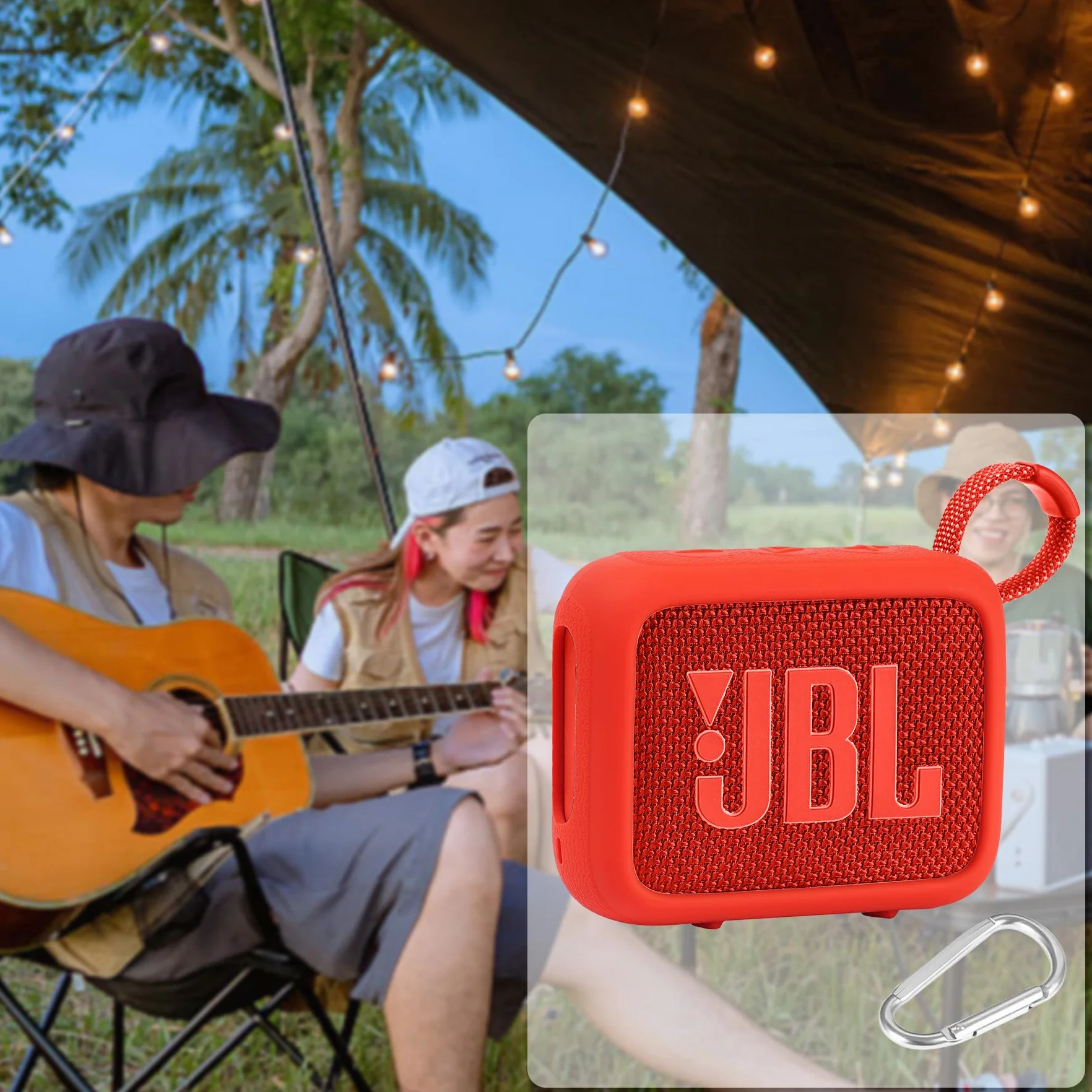 Housse en Silicone Compatible pour JBL Go 4 Enceinte Bluetooth Portable