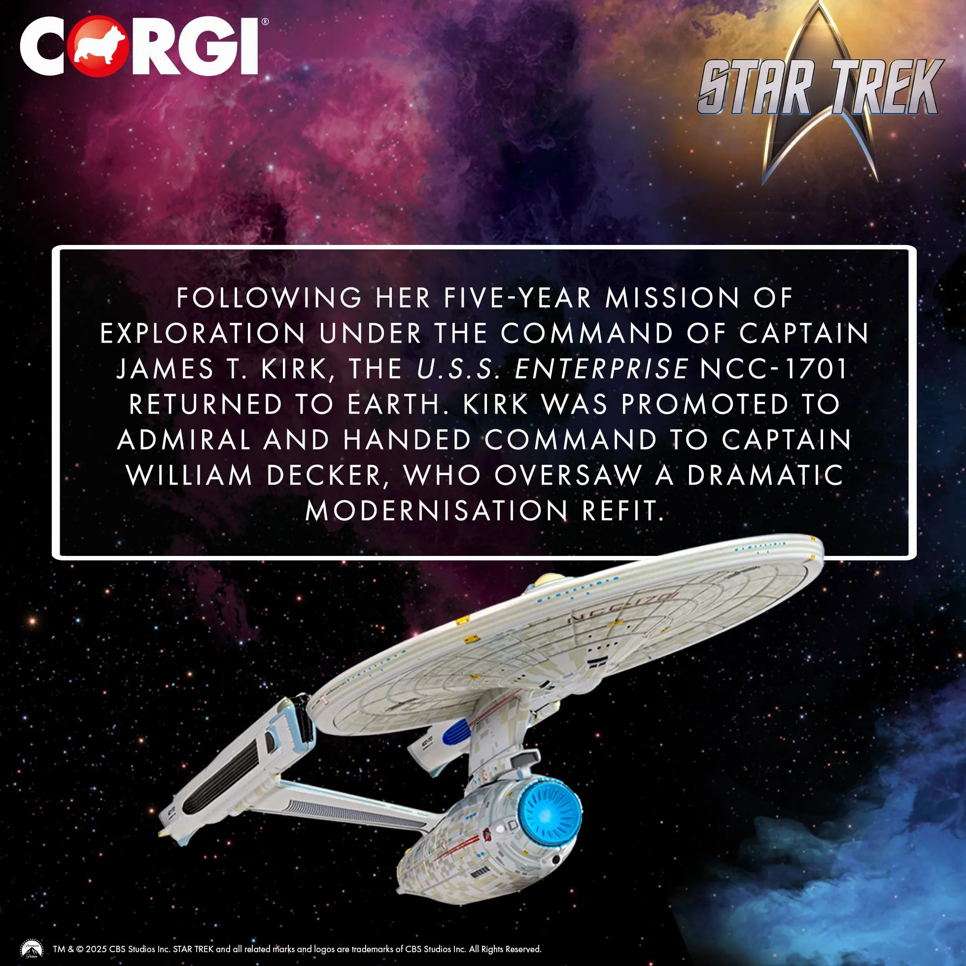 Corgi CC98001 Star Trek USS Enterprise NCC-1701 Refit Film TV Licence 14 Ans