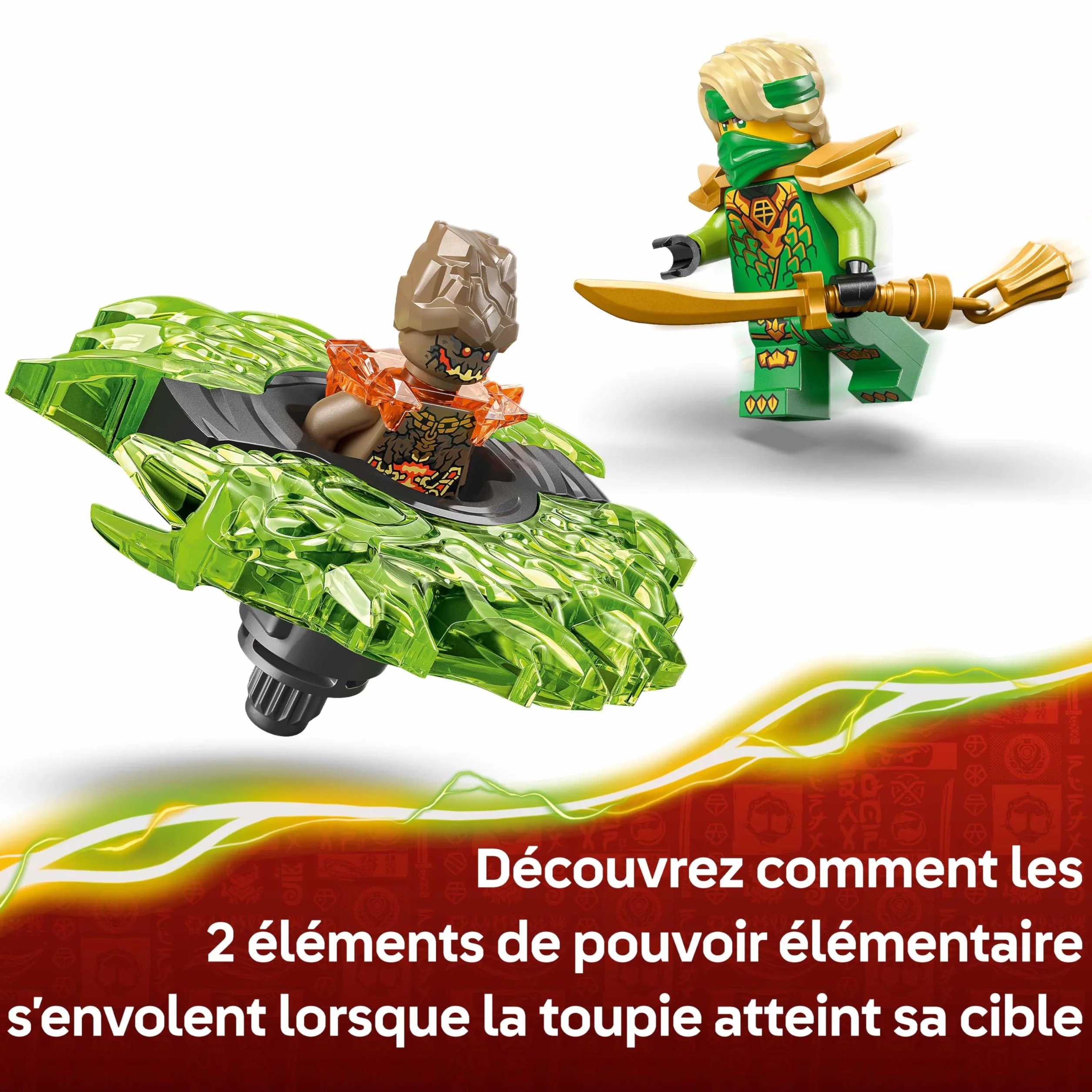 LEGO Ninjago Lloyd Contre la Toupie du Monstre de la Terre 71850 Jouet Ninja avec Lanceur 2 Minifigurines
