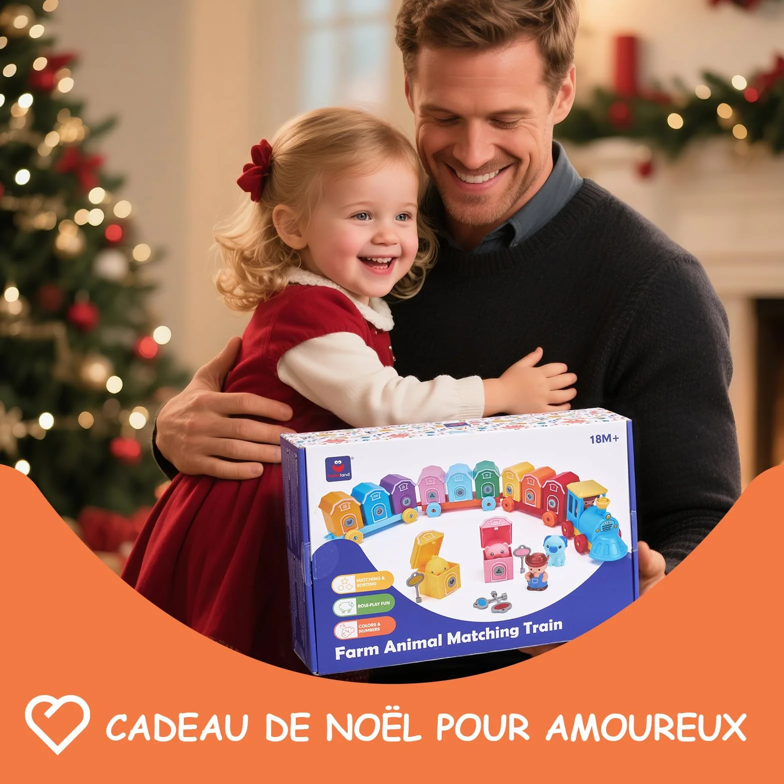 hahaland Montessori Jouet Bebe 2 3 Ans - Jouet Animaux de La Ferme pour Enfants, Jeu Educatif avec Marionnettes à Doigts
