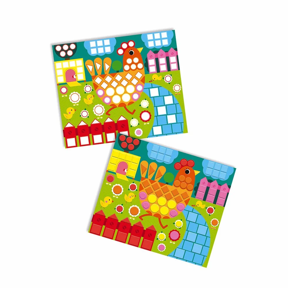 Janod Coffret Mosaïques en Mousse Animaux Les Ateliers du Calme Kit Loisir Créatif dès 3 ans