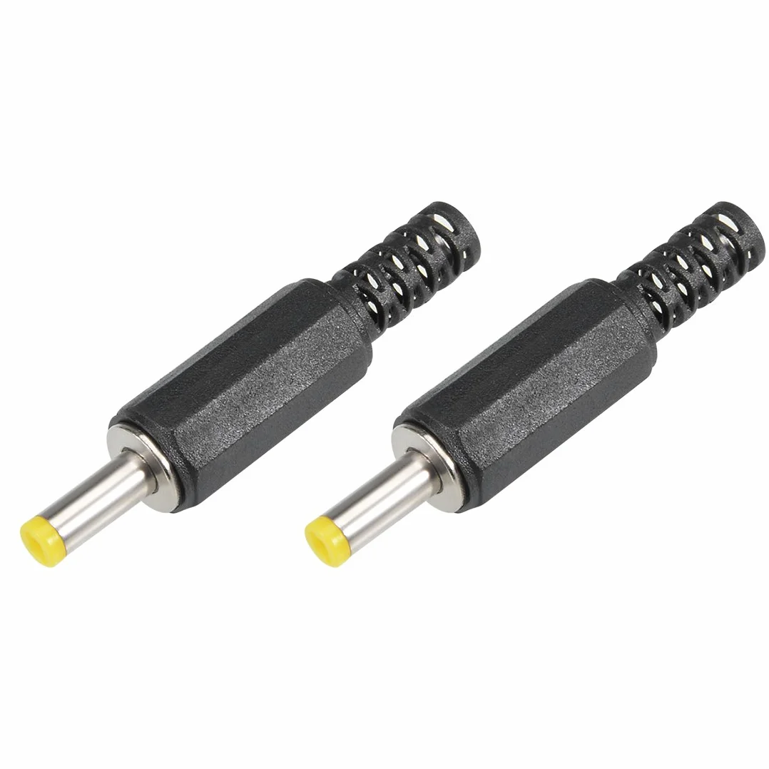 sourcing map 2Pcs DC Mâle Connecteur 4.0mm x 1.7mm Puissance Câble Jack Adaptateur Noir