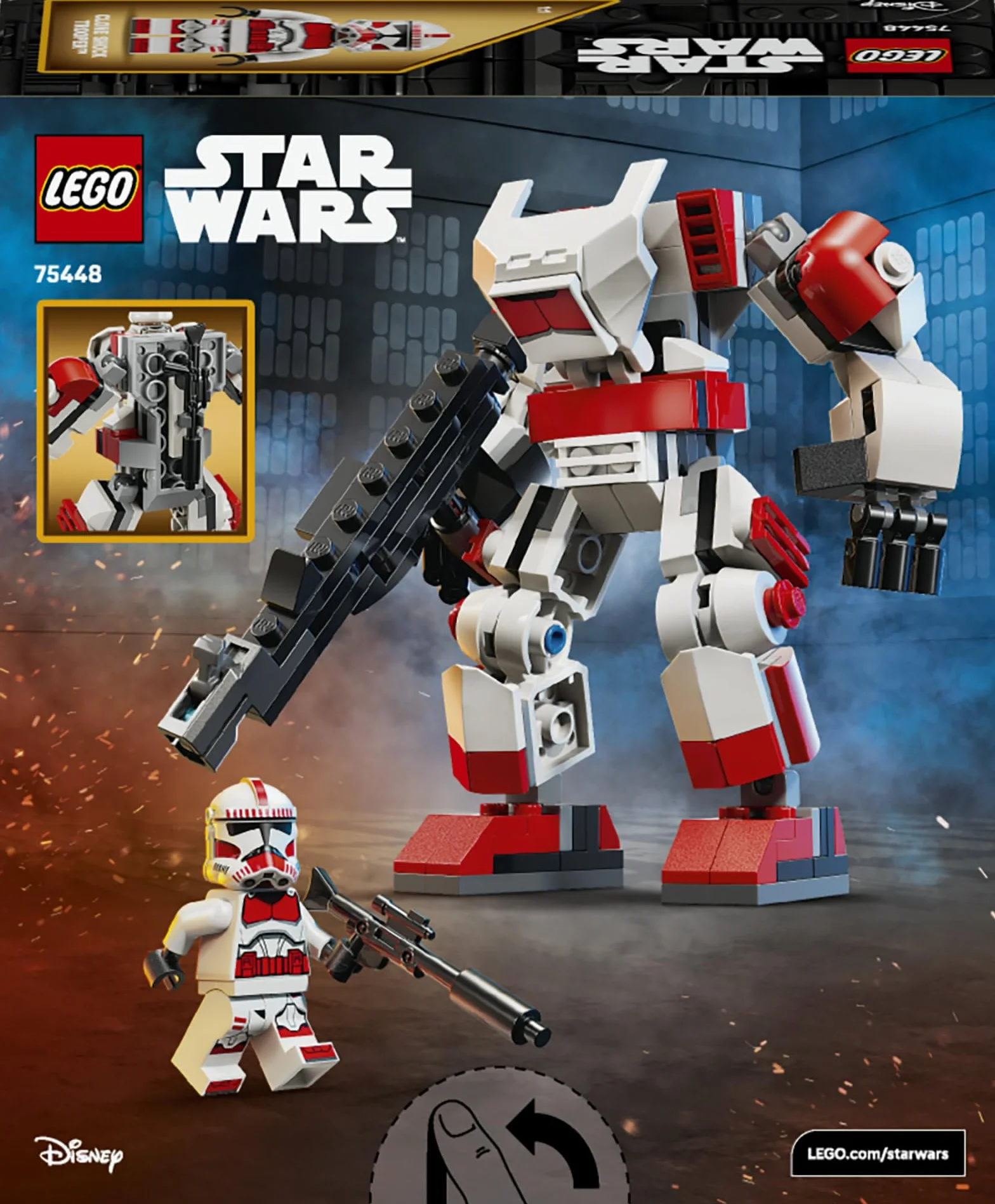 LEGO Star Wars 75448 Robot du Shock Trooper Clone - Jouet Robot Figurine Articulée avec Fusil Blaster & Minifigurine