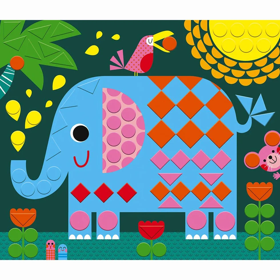 Janod Coffret Mosaïques en Mousse Animaux Les Ateliers du Calme Kit Loisir Créatif dès 3 ans