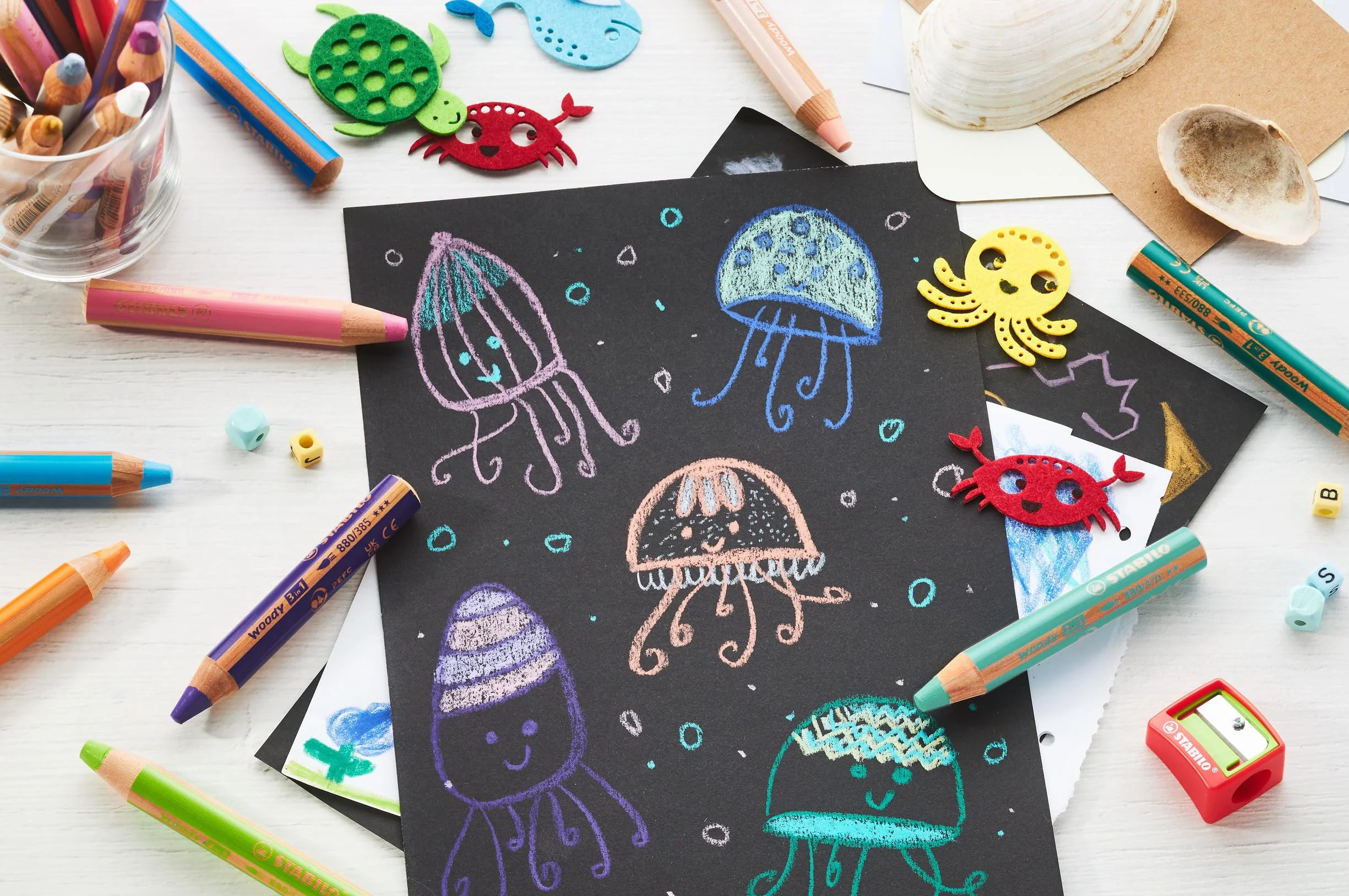 STABILO woody 3in1 Crayon de couleur Lot x5 Outremer