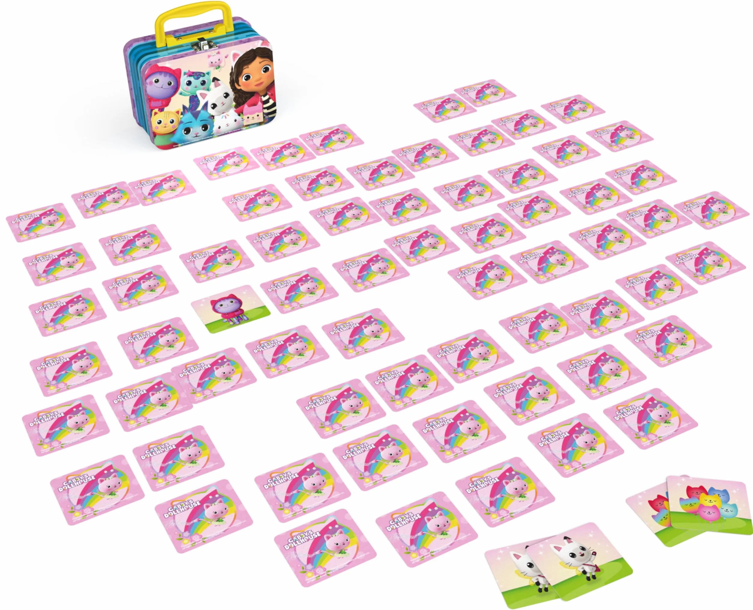 Gabby et la Maison Magique Memo Valisette Gabby Chat Jeu De Société Concentration 72 Cartes 36 Paires Jouet Enfant 3 Ans+