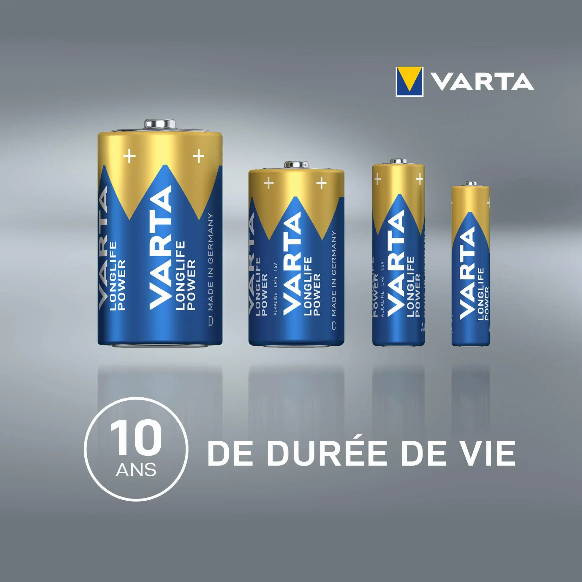 VARTA Piles AA Longlife Power Alcalines 1,5V Lot de 20 Emballage Recyclé Made in Germany