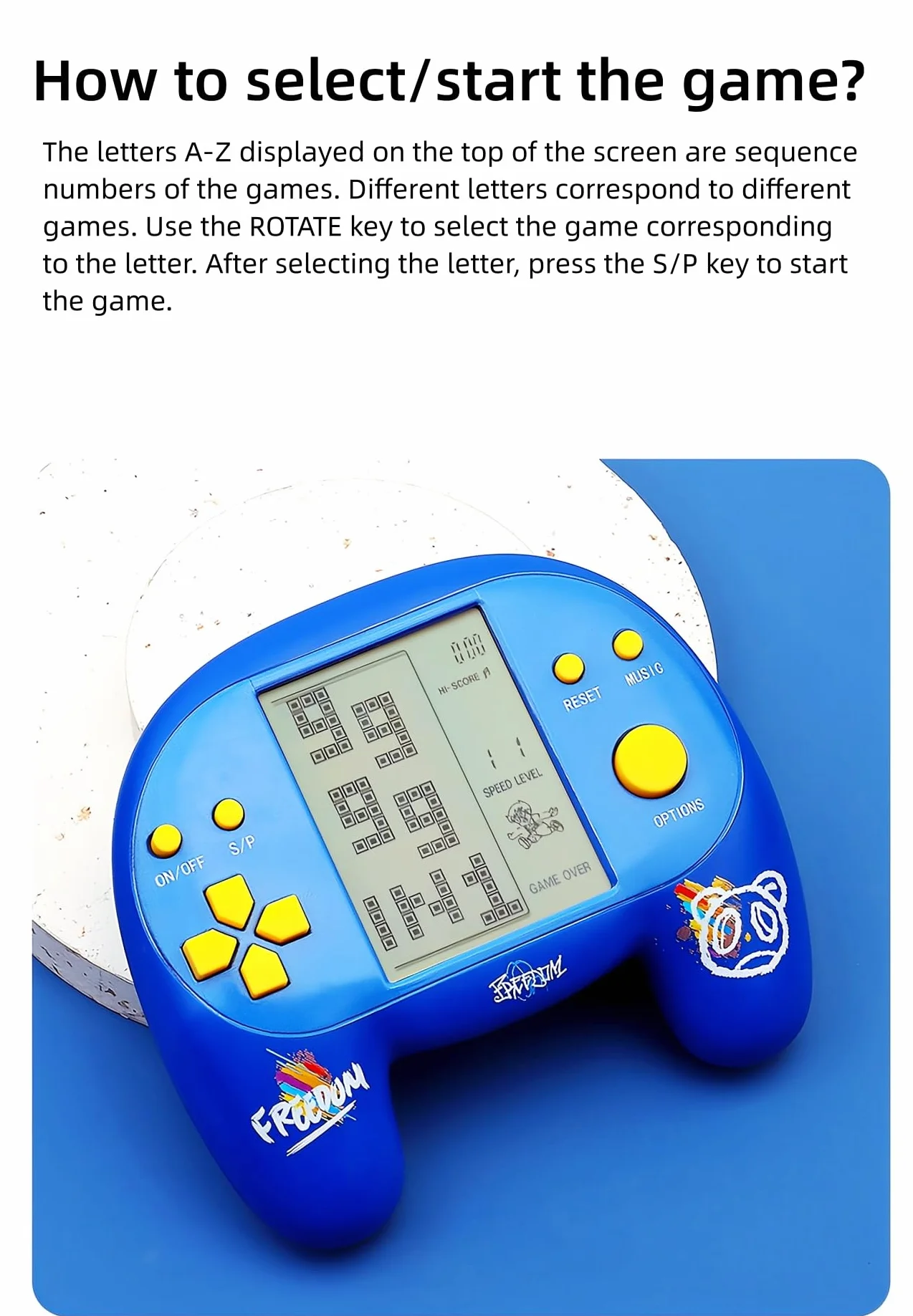 Console de Jeu Portable Rétro 4,1 Pouces 2574 Jeux en 1 avec Poignée en Brique Rose