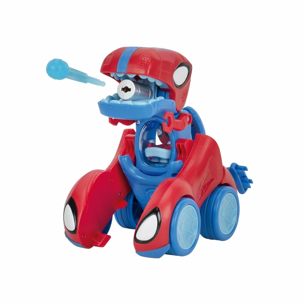 Marvel Spidey and His Amazing Friends Spidey-Rex Racer - Véhicule 20,3 cm avec Sons Transformable en Dinosaure