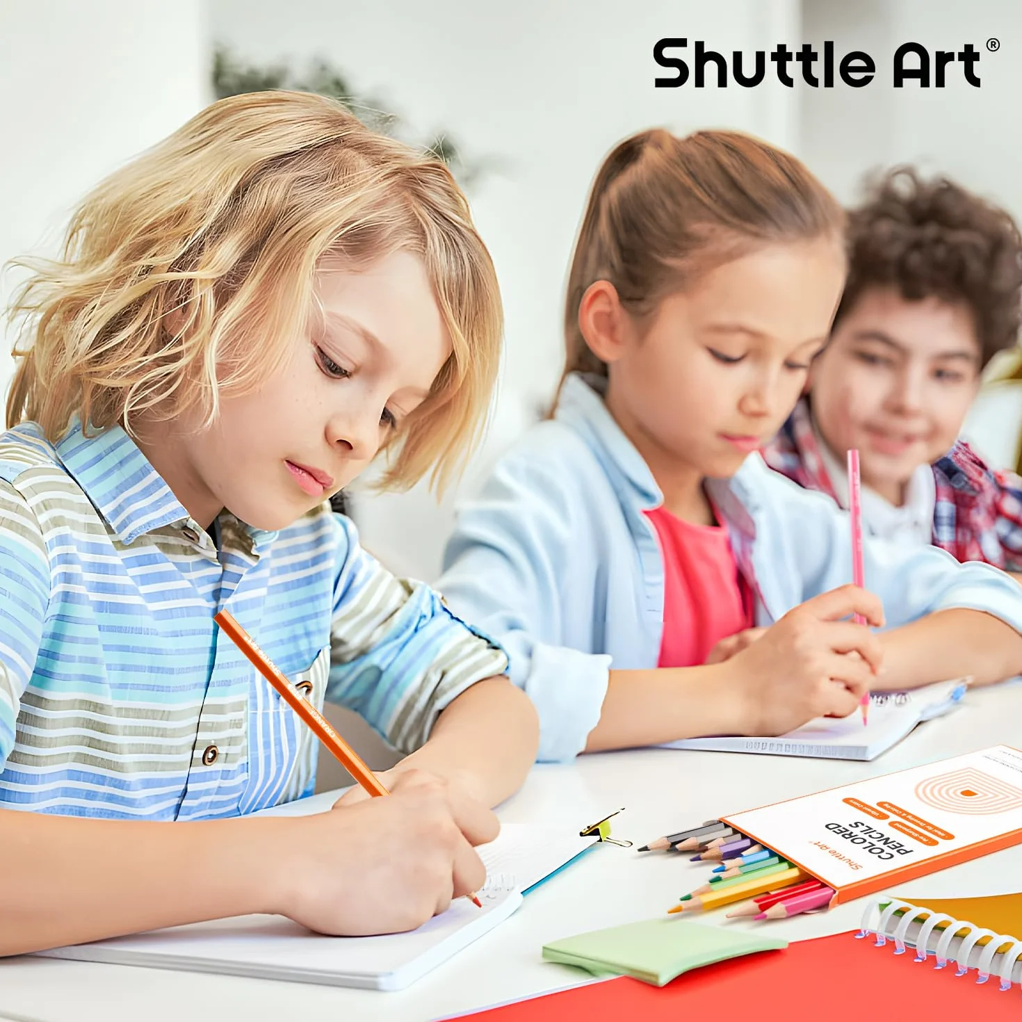 Shuttle Art 144 Crayon de Couleurs, Pack de 12, Pré-taillé, Fournitures Scolaires