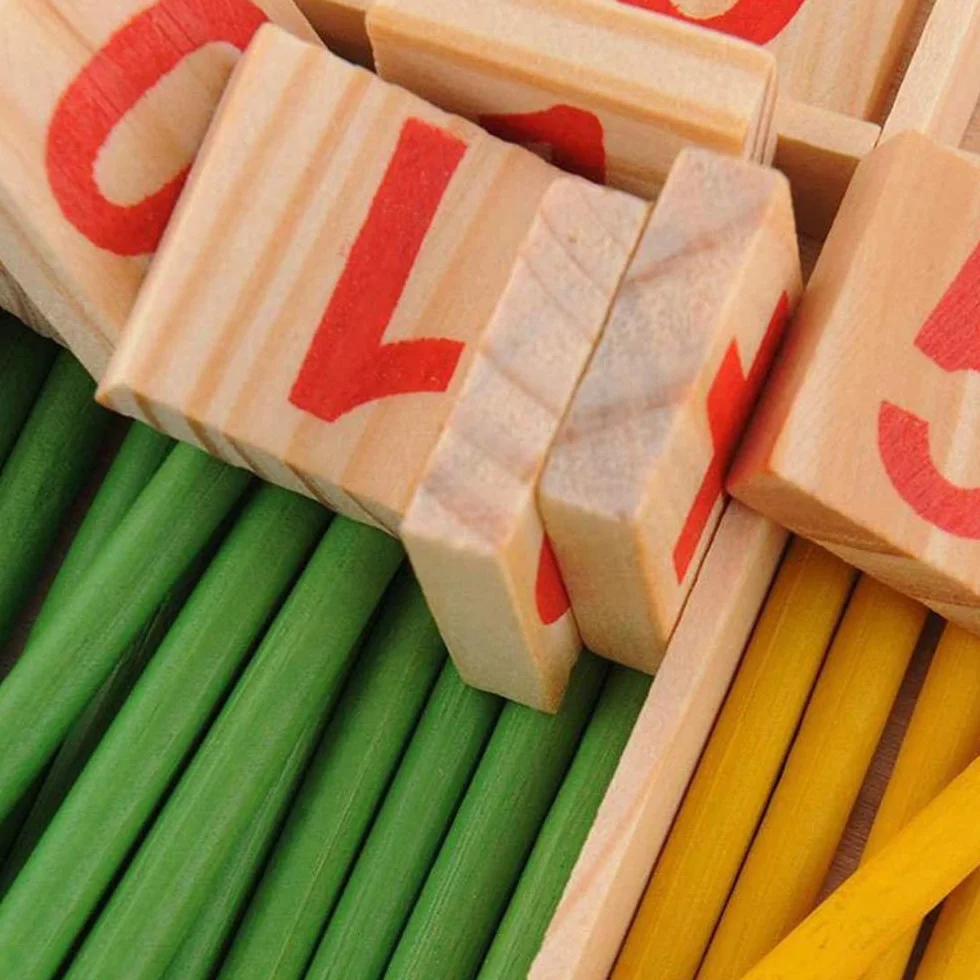 Jouet Montessori Mathématiques, Jeu Numérique Bâtons Bois avec Blocs et Bâtons Comptage pour Enfants 3 Ans