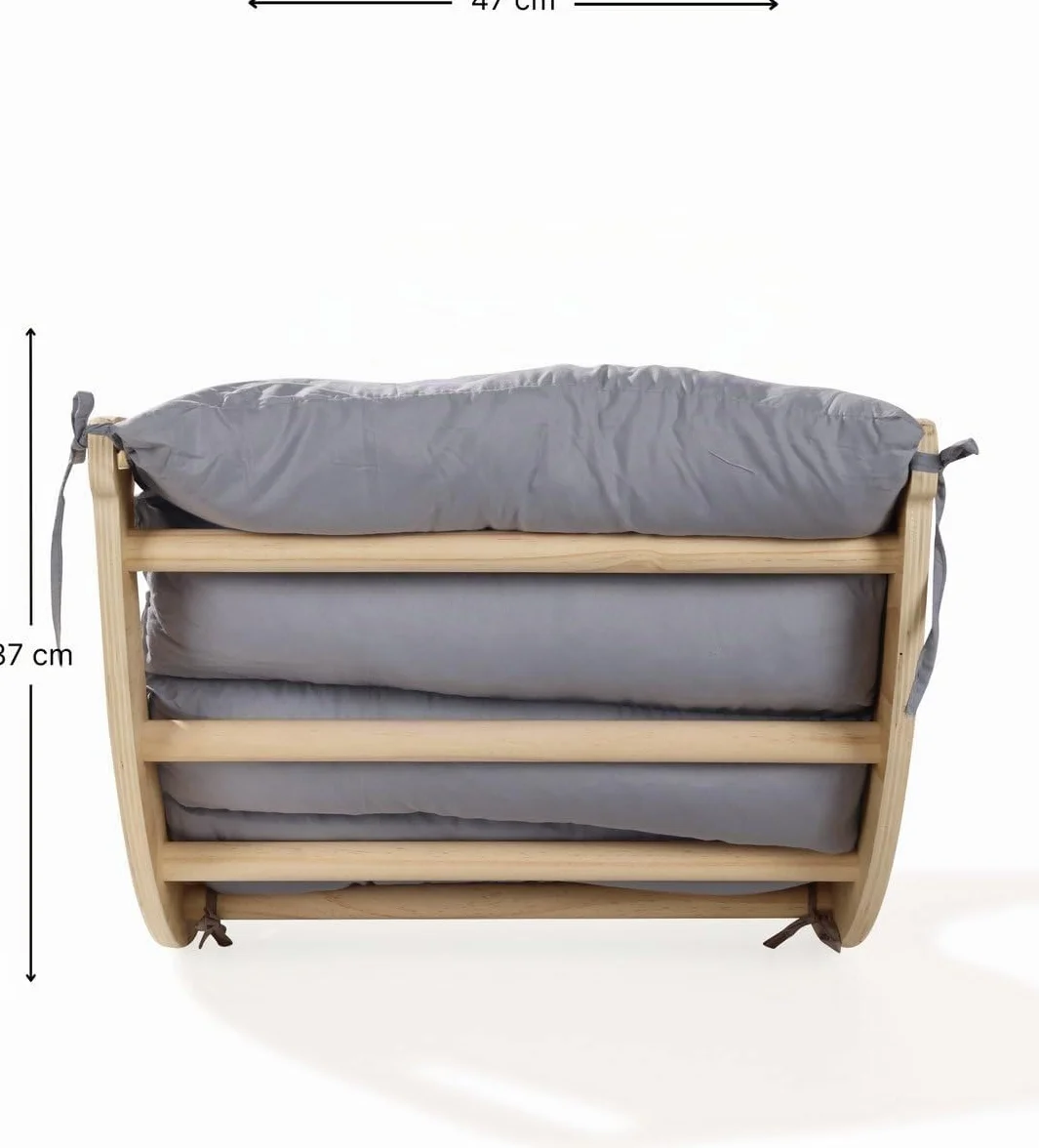Mini Arche d'escalade en Bois avec Coussin Montessori Play Gym 78x47x37 cm Gris