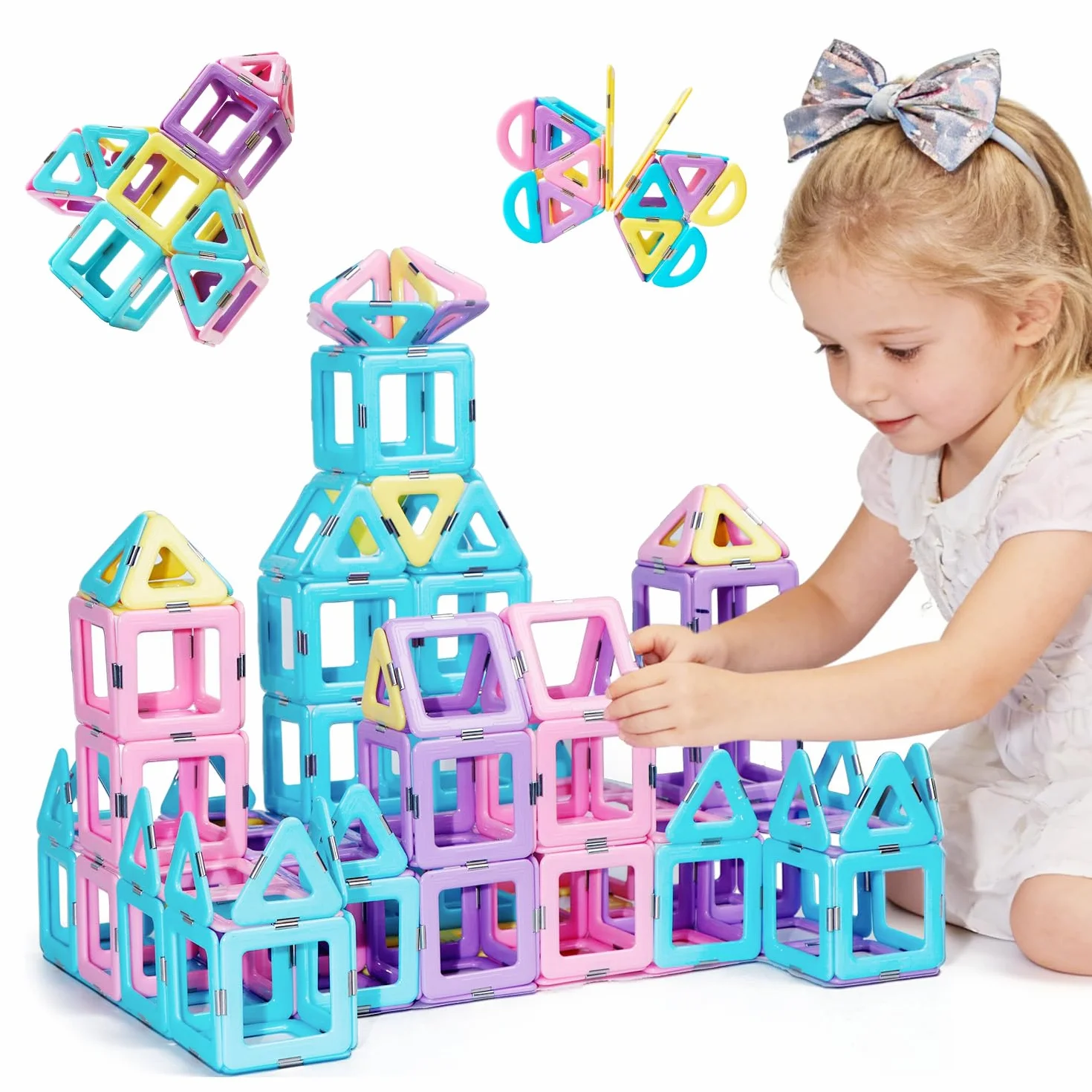 Magblock Blocs de Construction magnétiques 52 pièces 3D Jouet éducatif pour Enfants 3-8 Ans