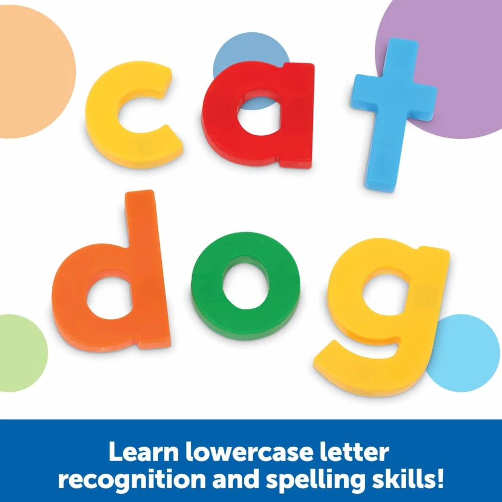 Learning Resources Lettres Minuscules Aimantées Géantes – Alphabet Complet en Plastique Coloré – Lettres Montessori pour Tableau – Dès 3 Ans