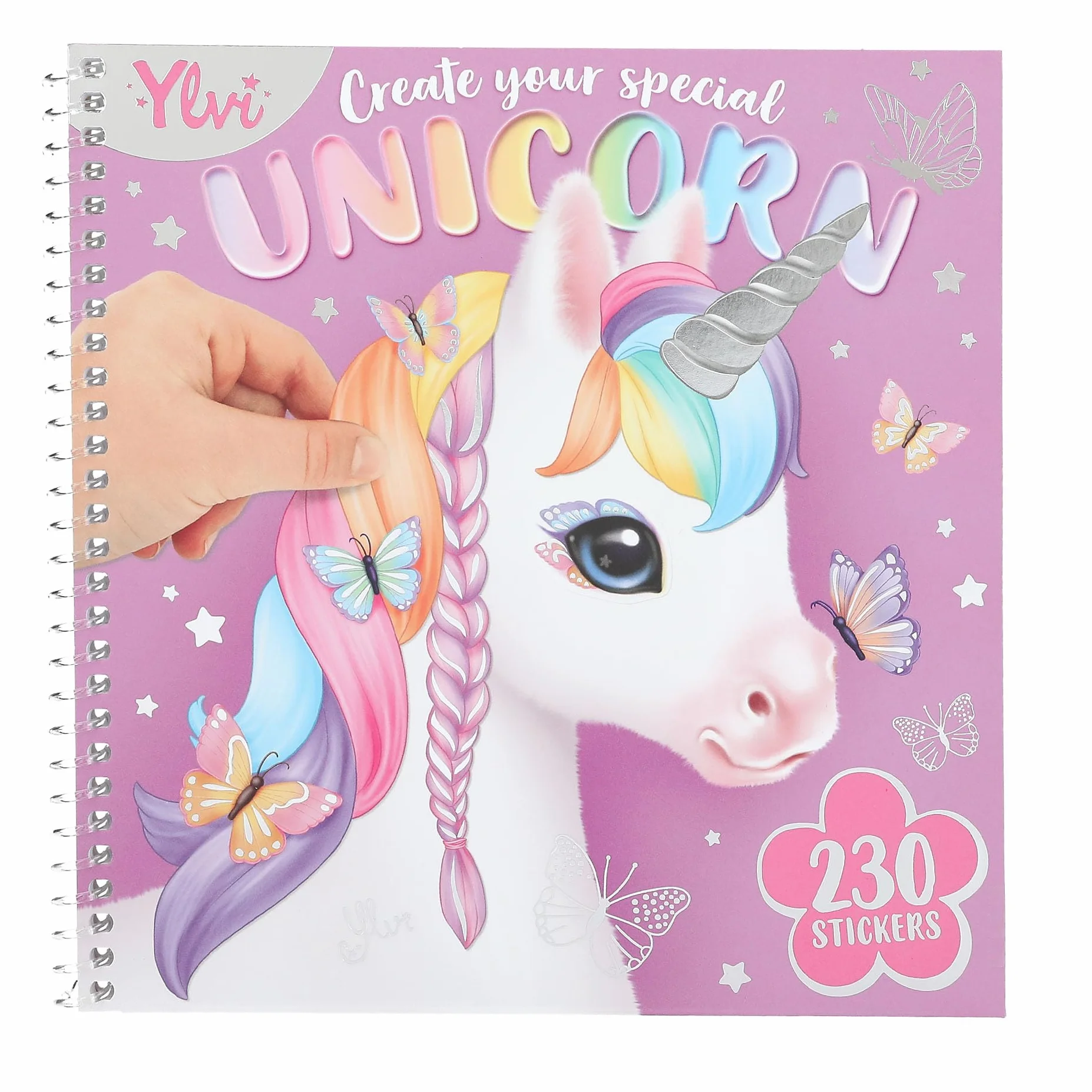 Depesche Ylvi Create Your Special Unicorn Livre d'autocollants Dress Me Up 24 Pages Motifs Licorne 11 Pages Autocollants Accessoires