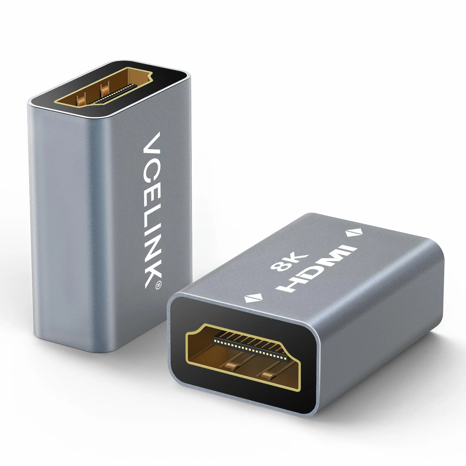 VCELINK Adaptateur HDMI 8K 2.1 Coupleur Rallonge Femelle Femelle Plaqué Or 8K @60Hz 4K HDR Lot de 2