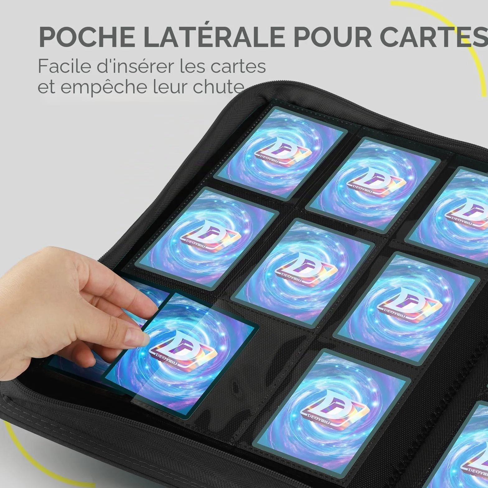 Classeur de cartes 9 poches 360 cartes collectionner album double face fermeture éclair MTG TCG noir