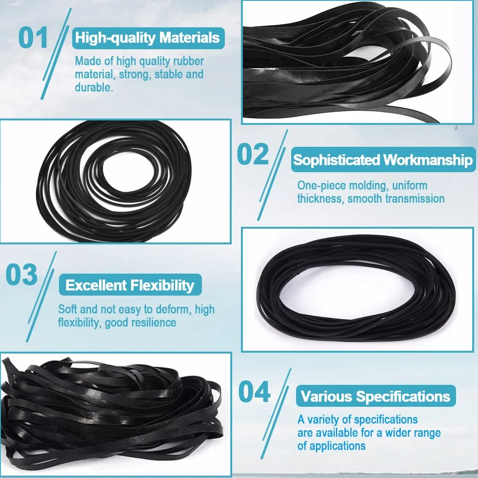 180 PCS Ceinture Cassette Tape Universelle Mix 1mm 4.5-13cm 1.2mm 3-4cm 2mm 4-13.5cm 3mm 4-13.5cm pour Enregistreur