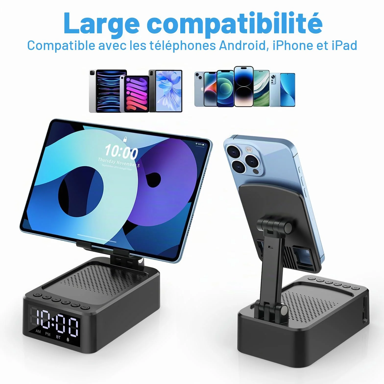 ZOOI Enceinte Bluetooth Support Telephone Cadeau Homme Original Utile