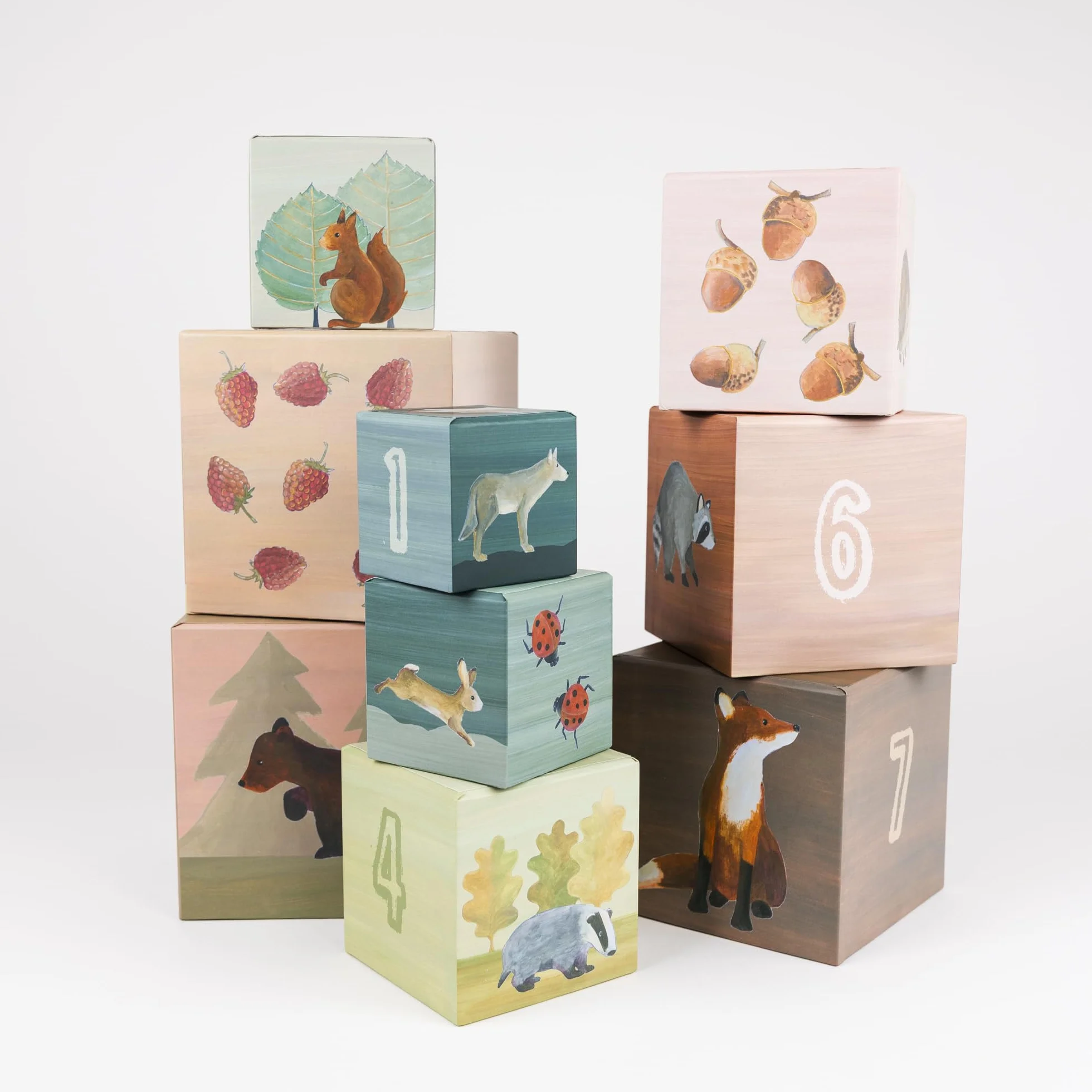 Egmont Toys Jeu de pyramides 9 blocs en carton jouets éducatifs à partir de 36 mois Apprentissage du comptage