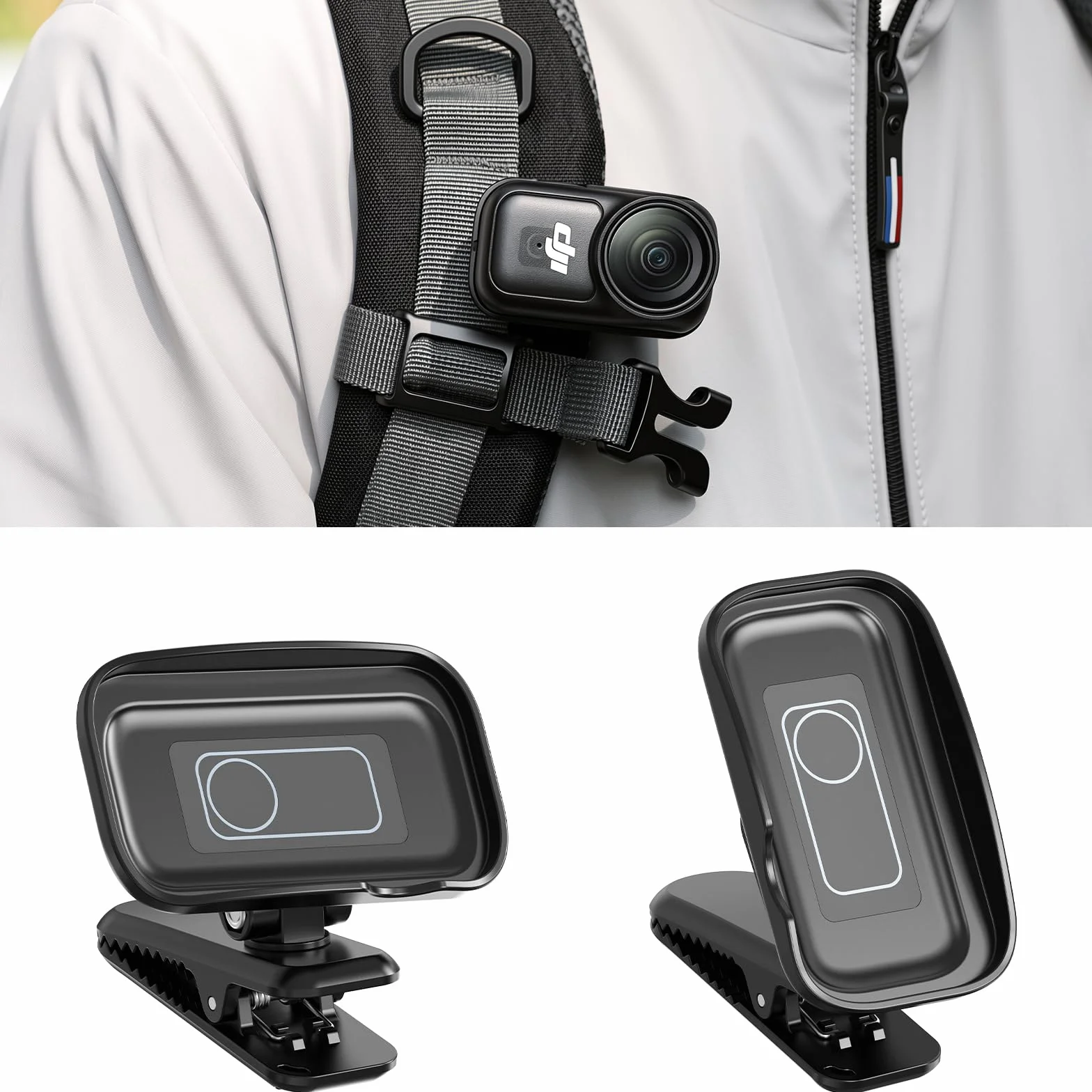 AMAZEAR Clip Support pour DJI Osmo Nano Accessoires, Clip Multifonctionnel Magnétique Ajustable 360° pour Cyclisme