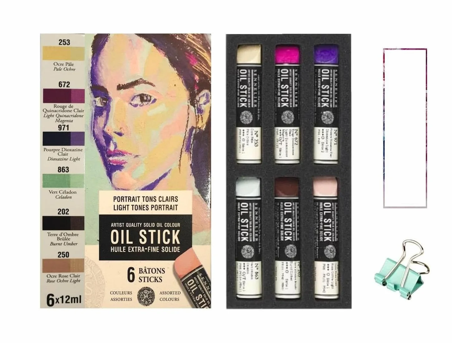Sennelier Mini Oil Sticks 6pcs Set Portait Tons Clairs