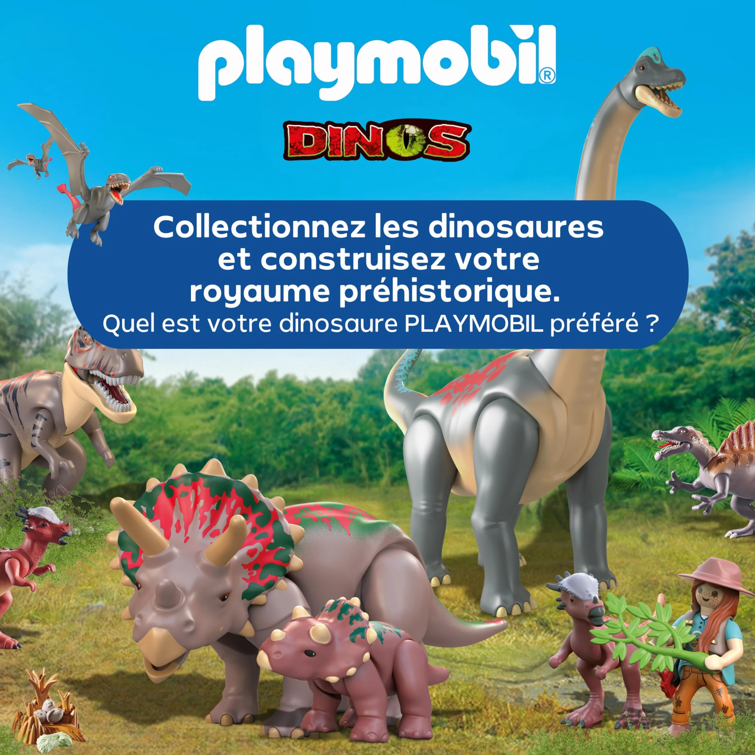 Playmobil Dinos Triceratops avec Bébé Jeu de Dinosaures Figurines Jouet 71821