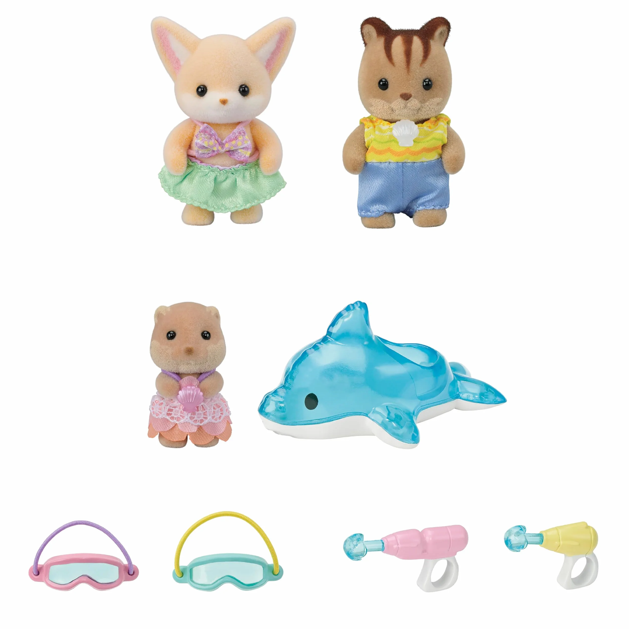 Sylvanian Families Le Trio des bébés à la Piscine 5749 Figurines Prêt-à-Jouer Mini Poupées