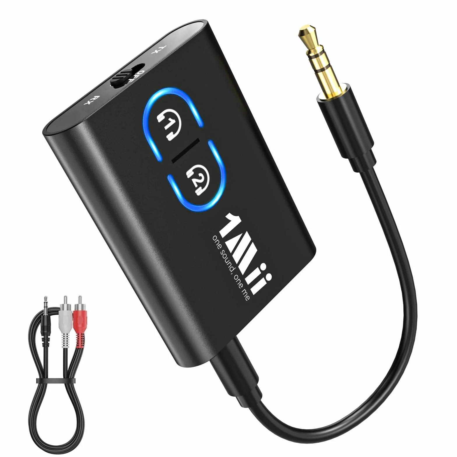 1Mii ML300 Transmetteur Récepteur Bluetooth 5.3 TV Casque sans Fil aptX Faible Latence HD AD 3.5mm AUX Adaptateur Audio