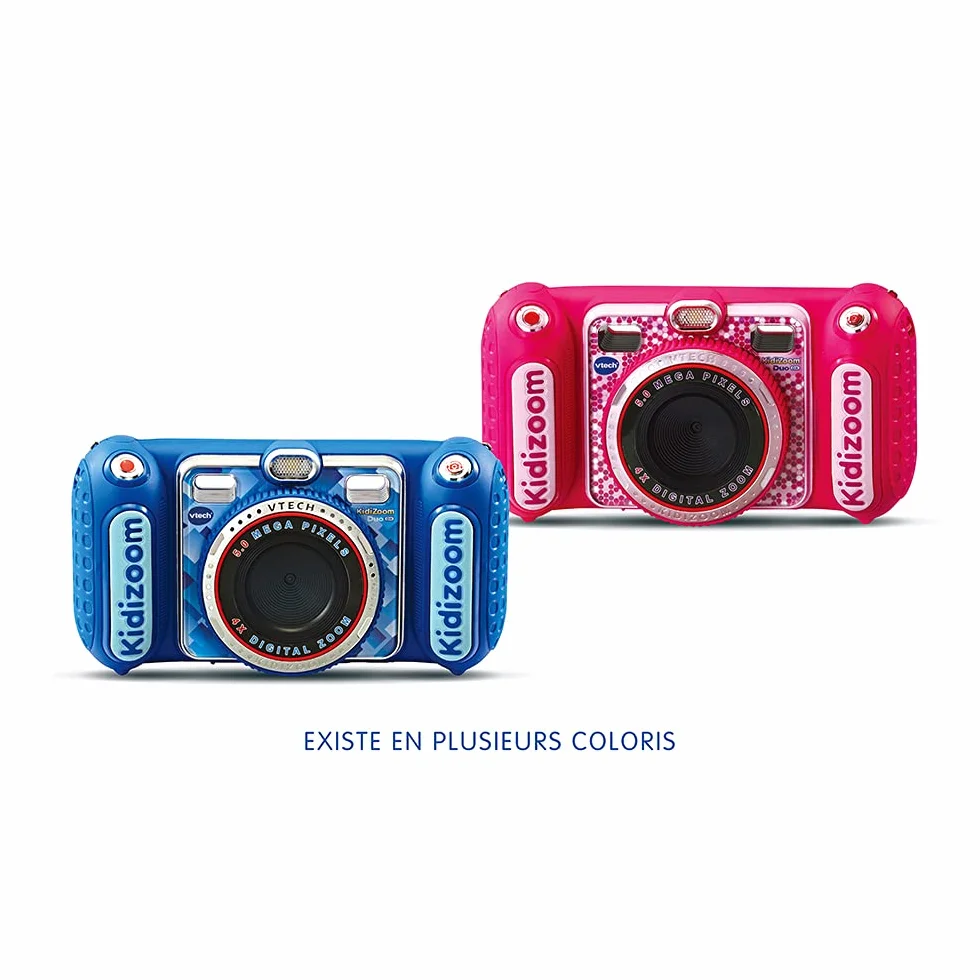 VTech KidiZoom Duo DX Bleu Appareil Photo Numérique Enfant 10 en 1 Photo Selfie Vidéo Écran Couleur Lecteur MP3